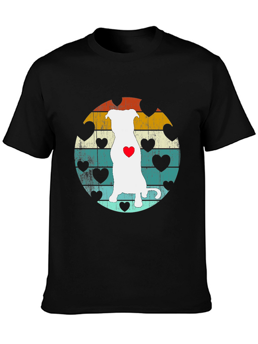 Retro Dog Lover T-Shirt: Vintage Heart Design