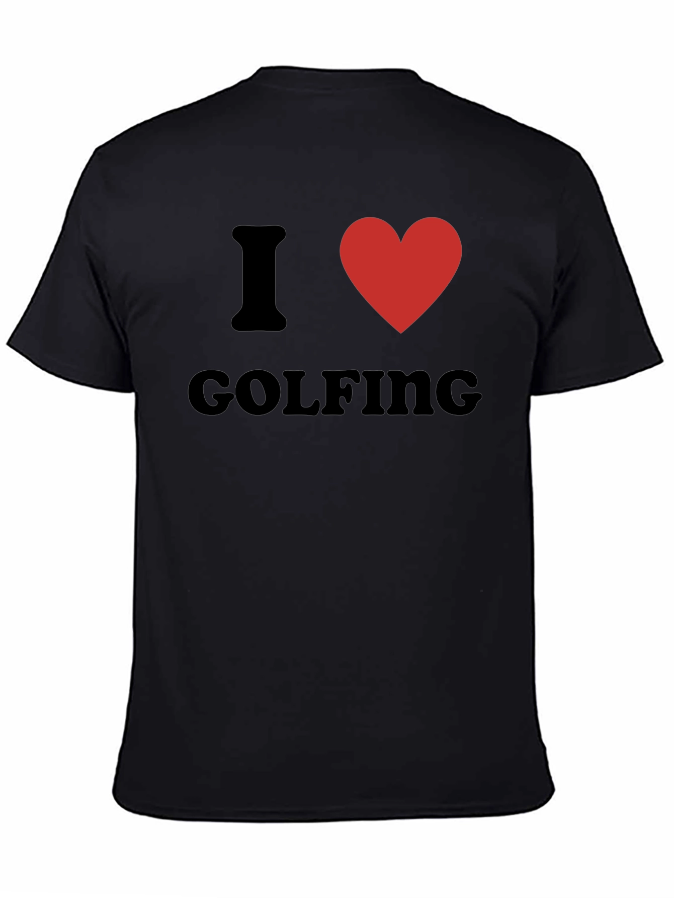 I Heart Golfing T-Shirt - Black Cotton Tee