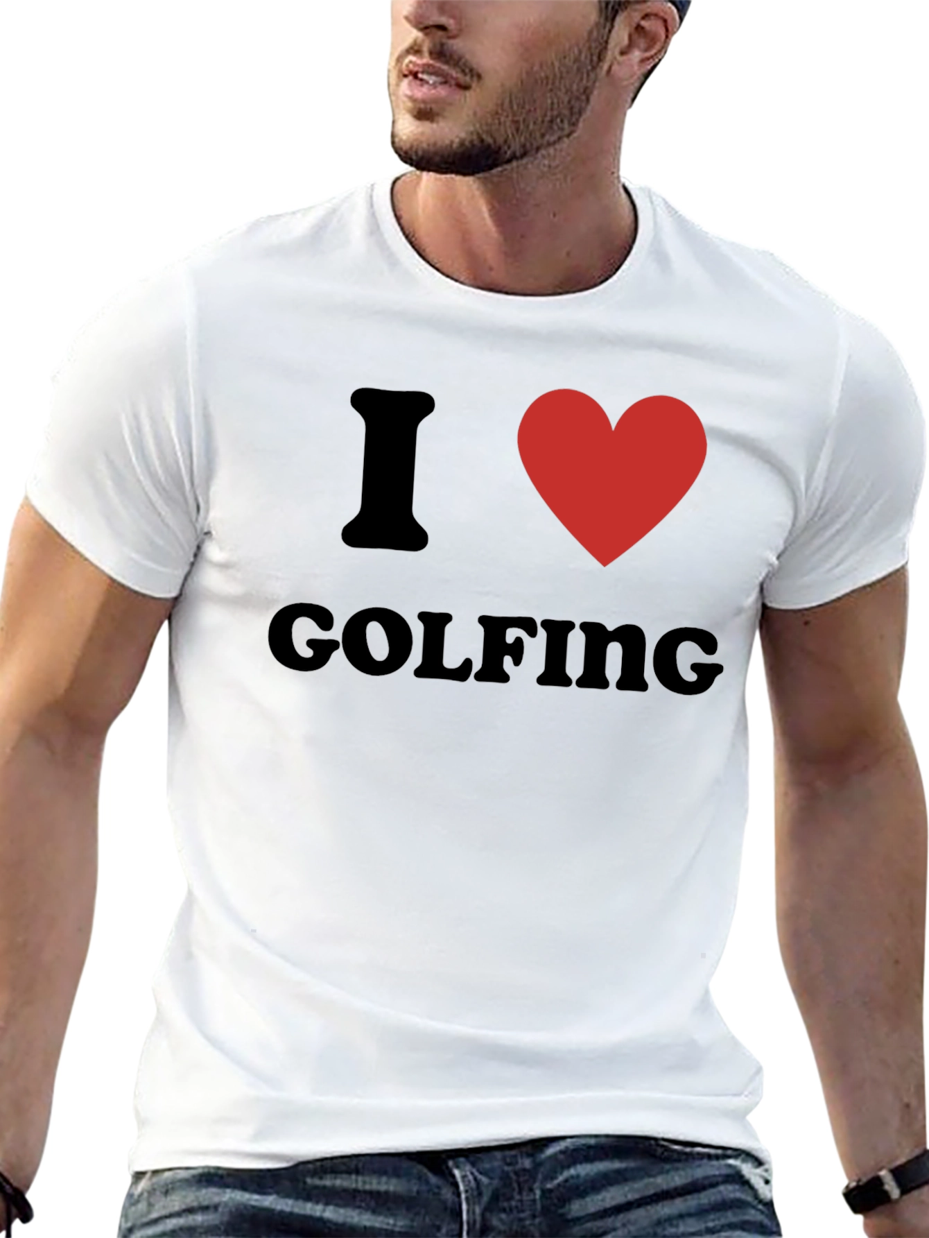 I Heart Golfing T-Shirt - Black Cotton Tee