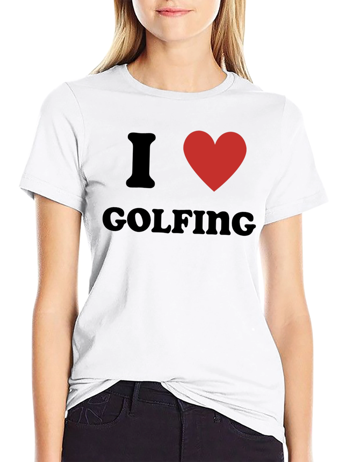 I Heart Golfing T-Shirt - Black Cotton Tee