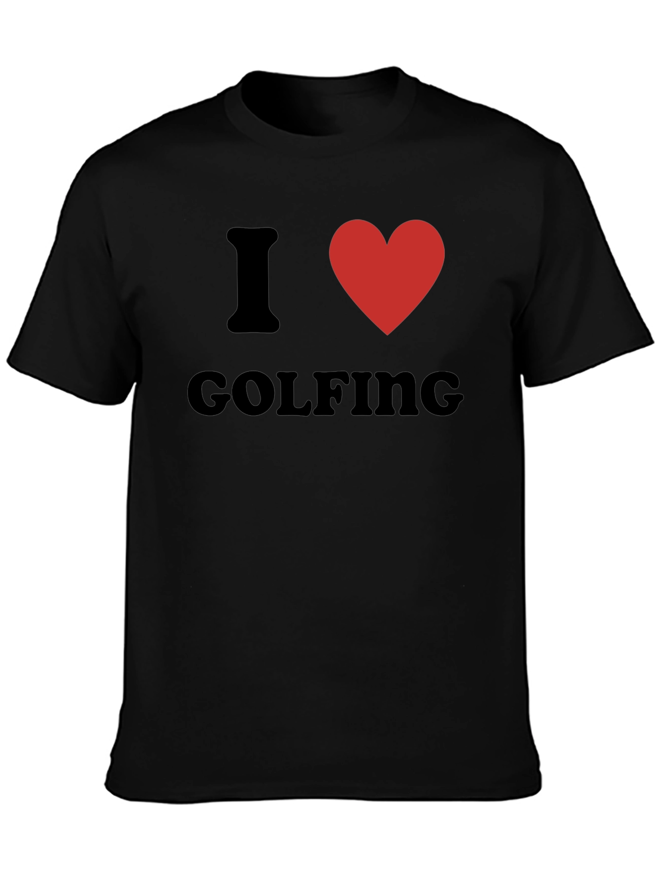 I Heart Golfing T-Shirt - Black Cotton Tee