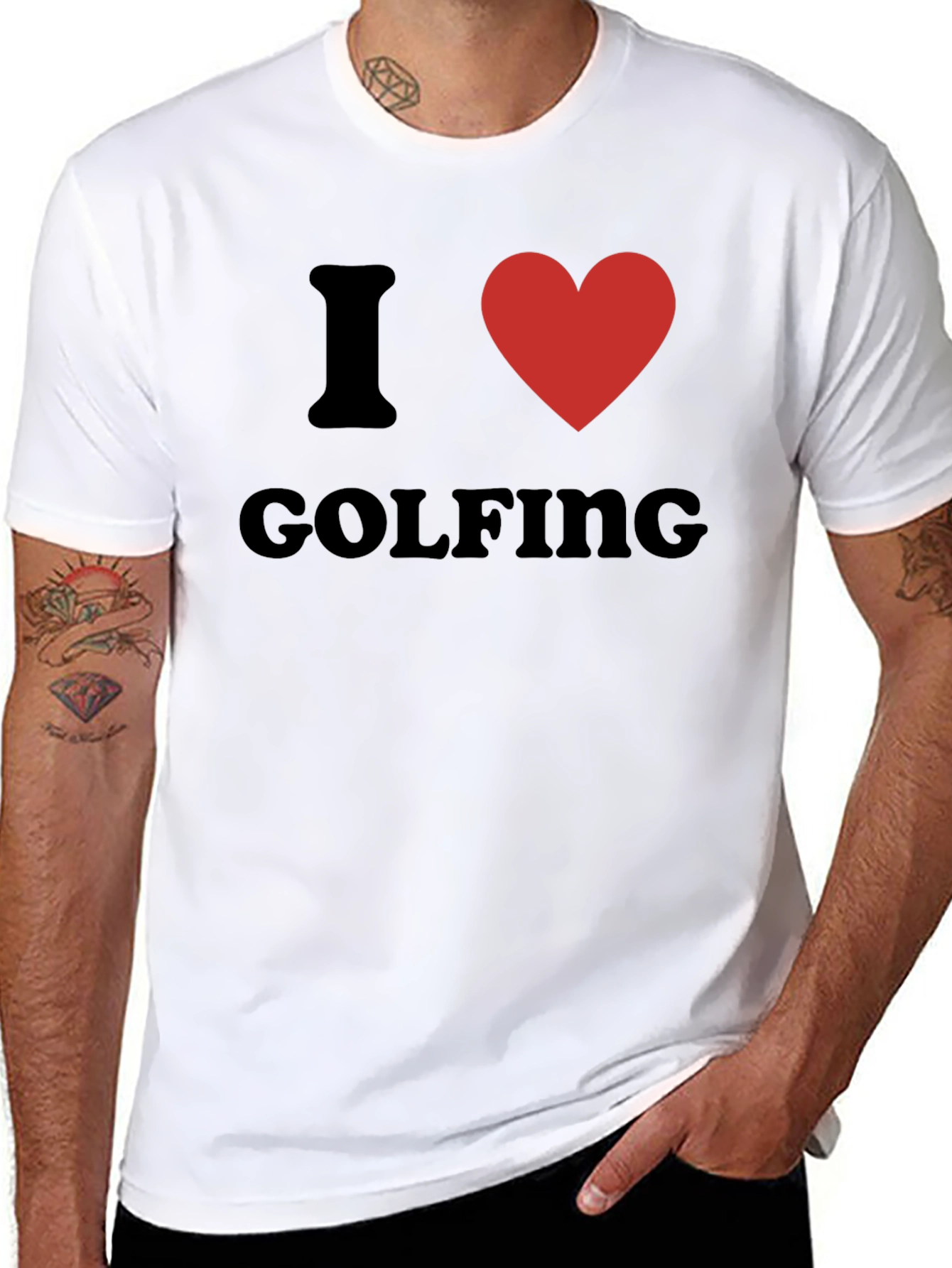 I Heart Golfing T-Shirt - Black Cotton Tee