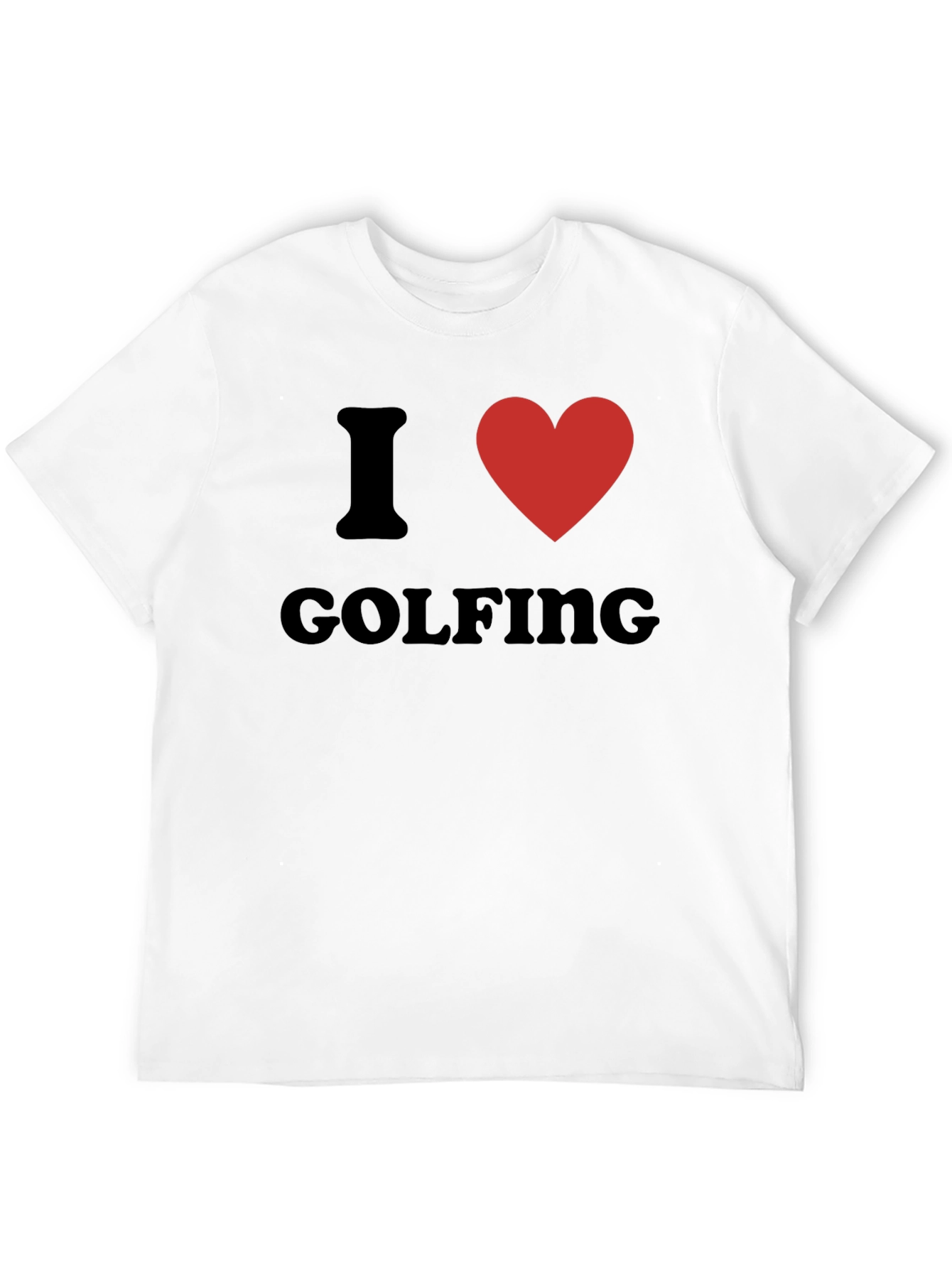 I Heart Golfing T-Shirt - Black Cotton Tee