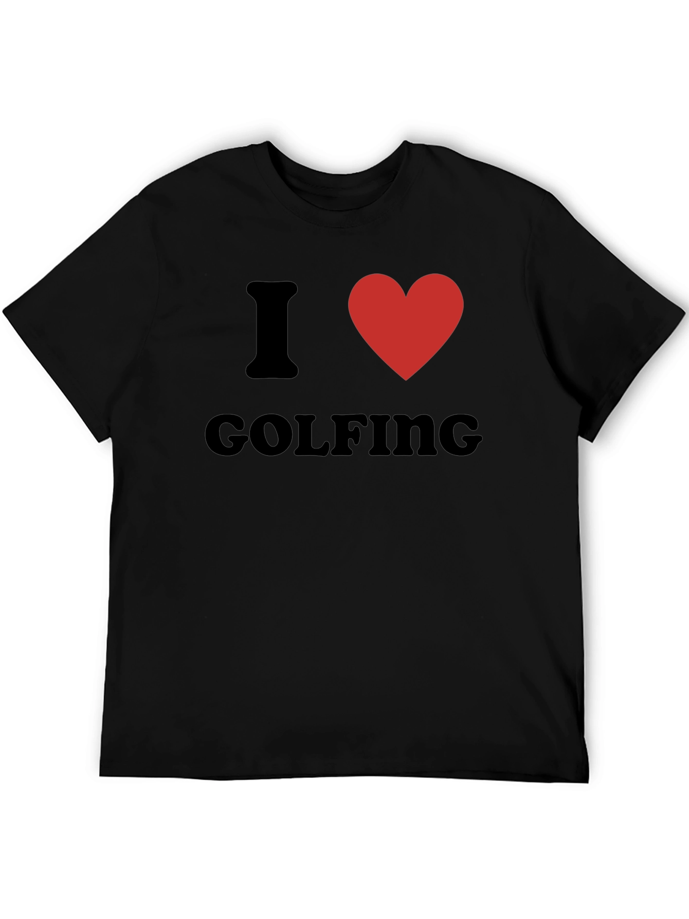 I Heart Golfing T-Shirt - Black Cotton Tee
