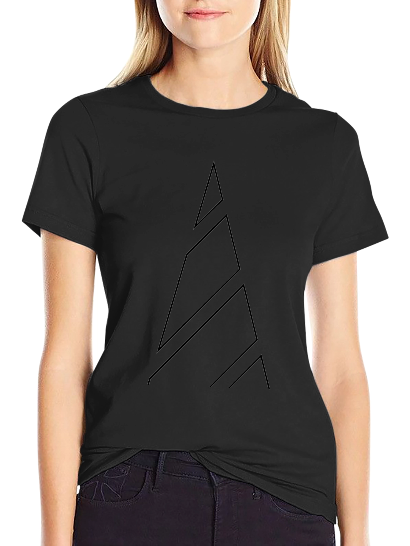 Geometric Mountain Black T-Shirt