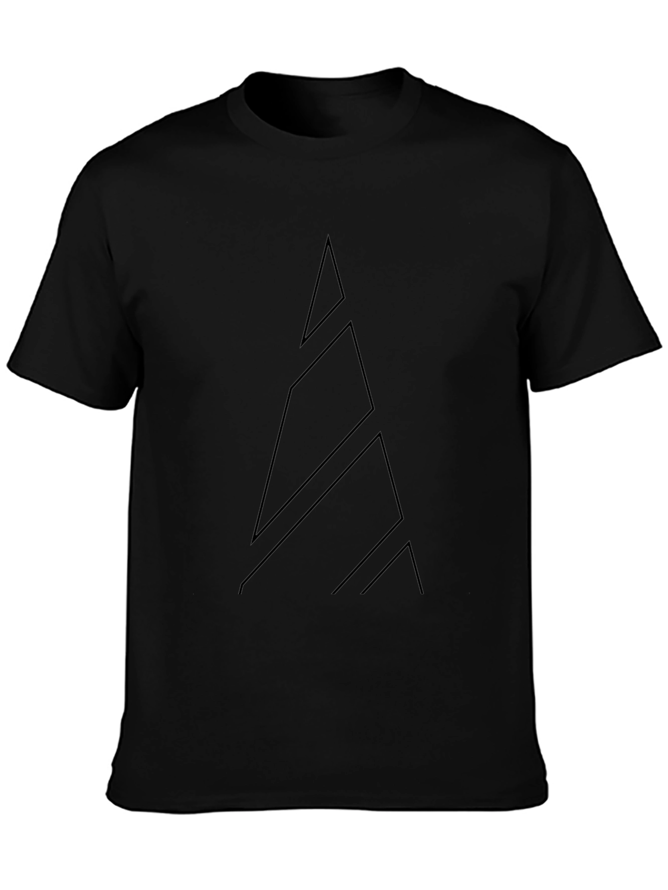 Geometric Mountain Black T-Shirt