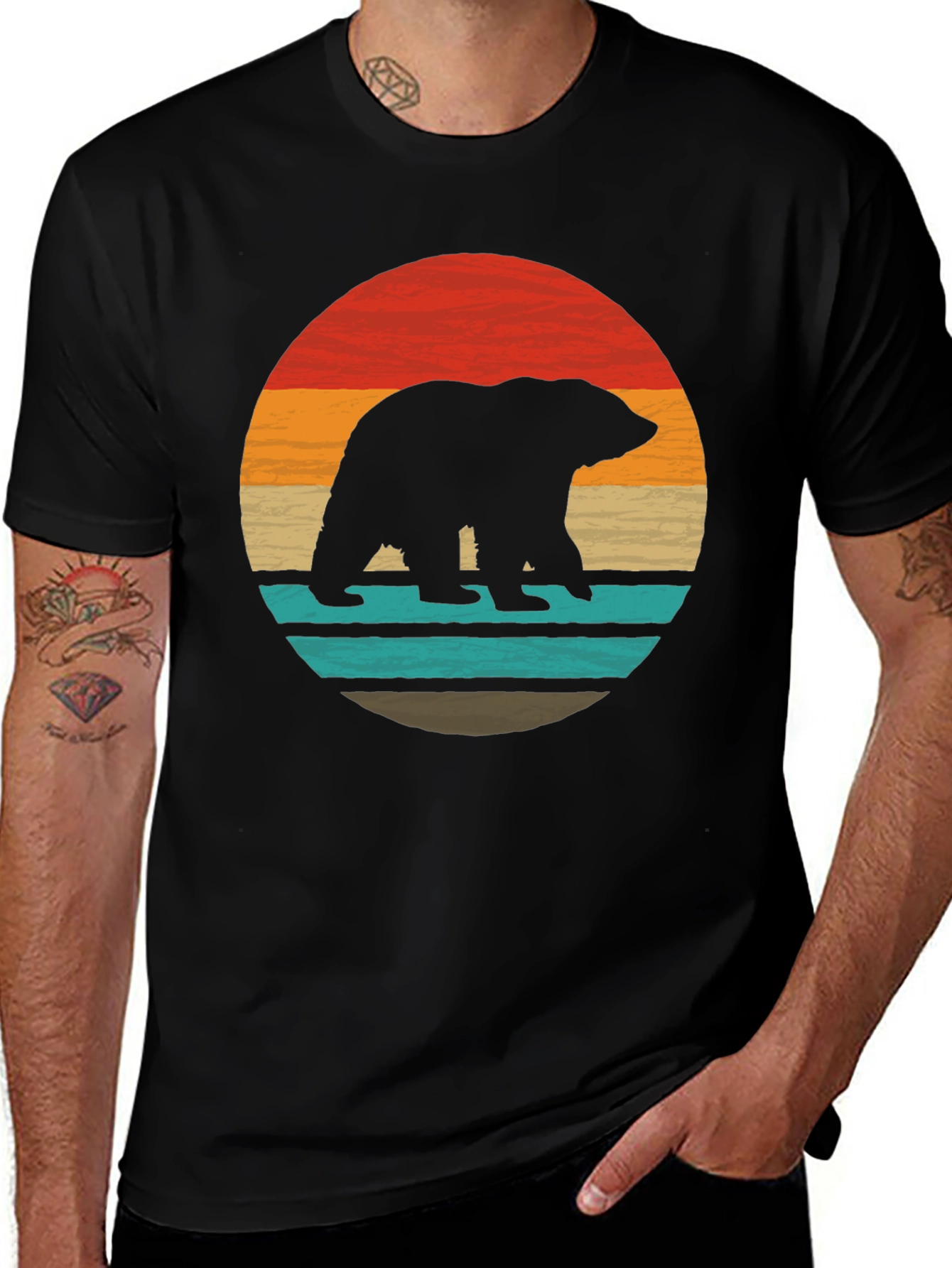 Retro Bear Silhouette Graphic Tee
