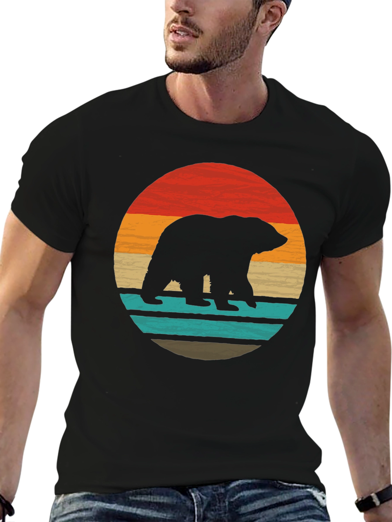 Retro Bear Silhouette Graphic Tee