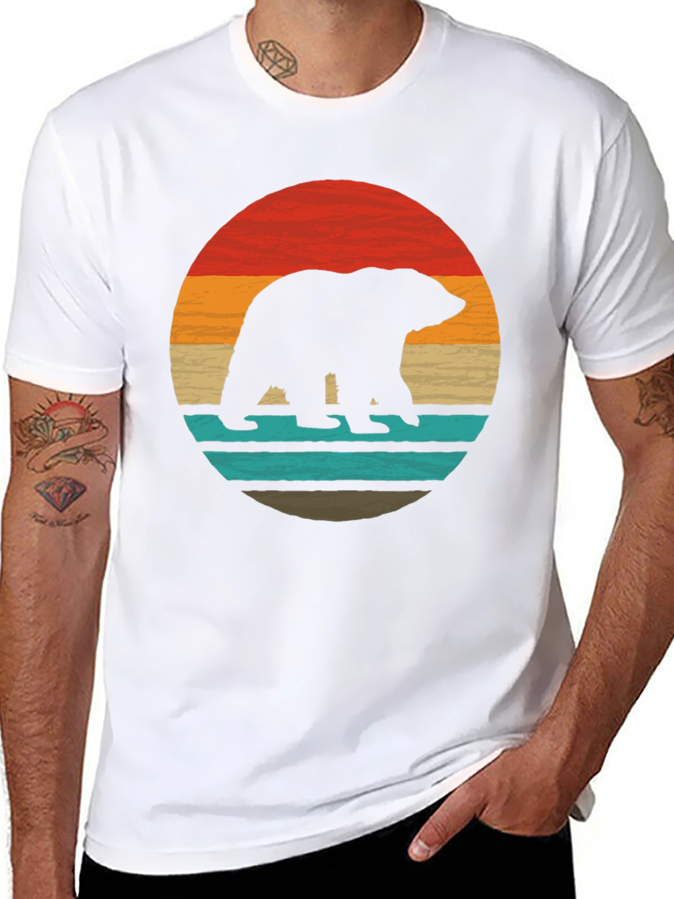 Retro Bear Silhouette Graphic Tee