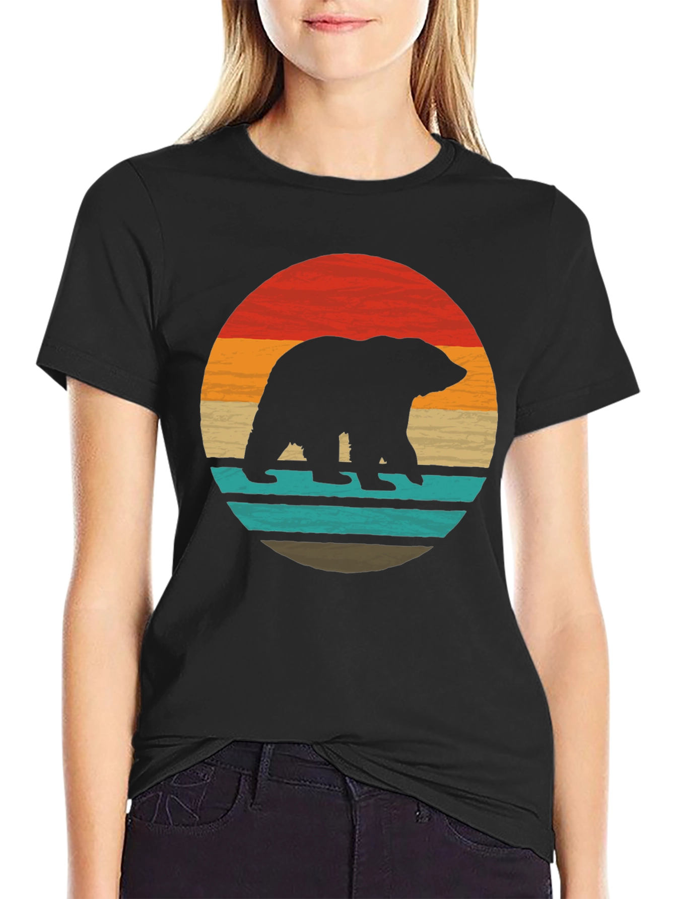 Retro Bear Silhouette Graphic Tee