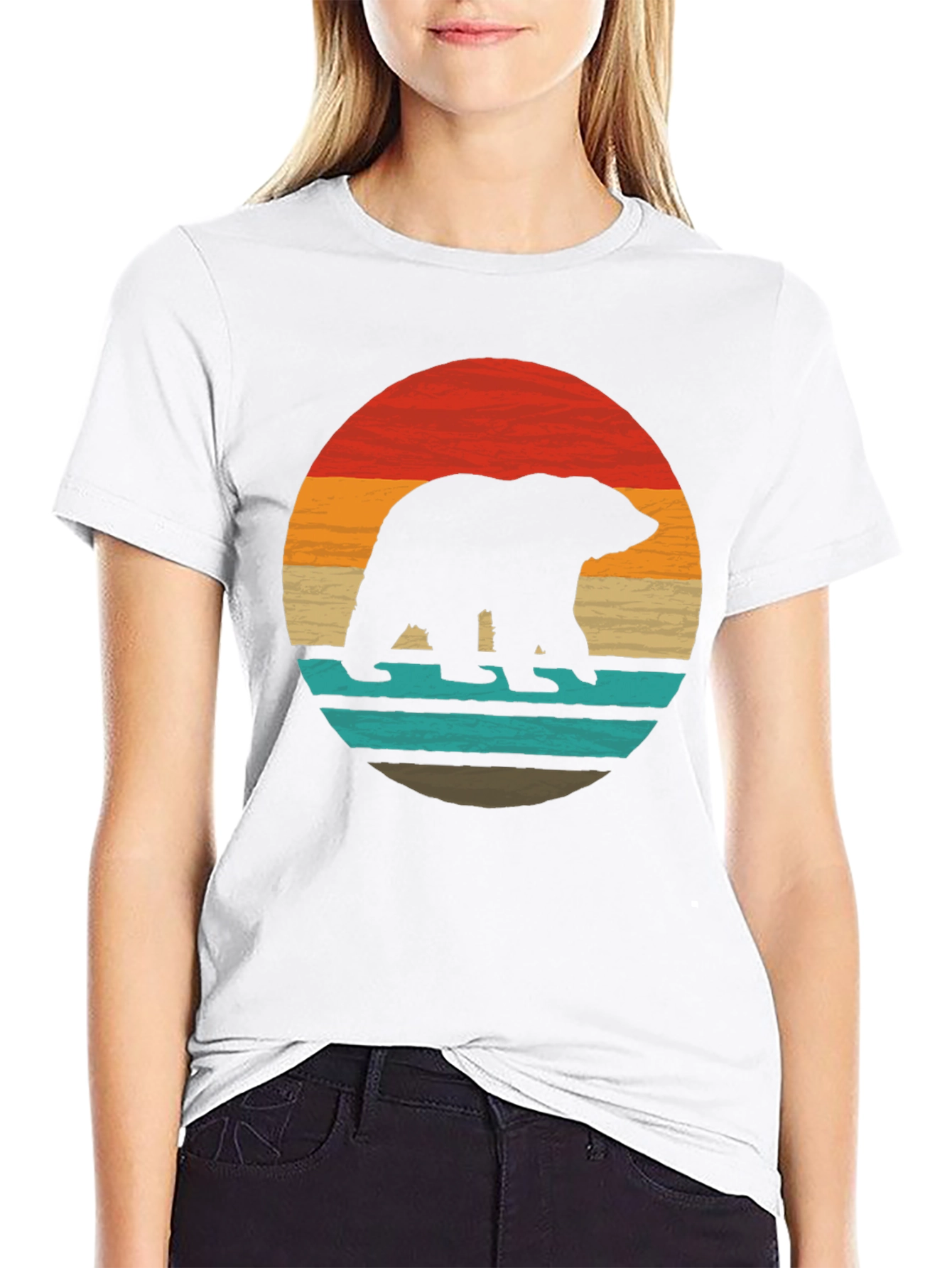 Retro Bear Silhouette Graphic Tee