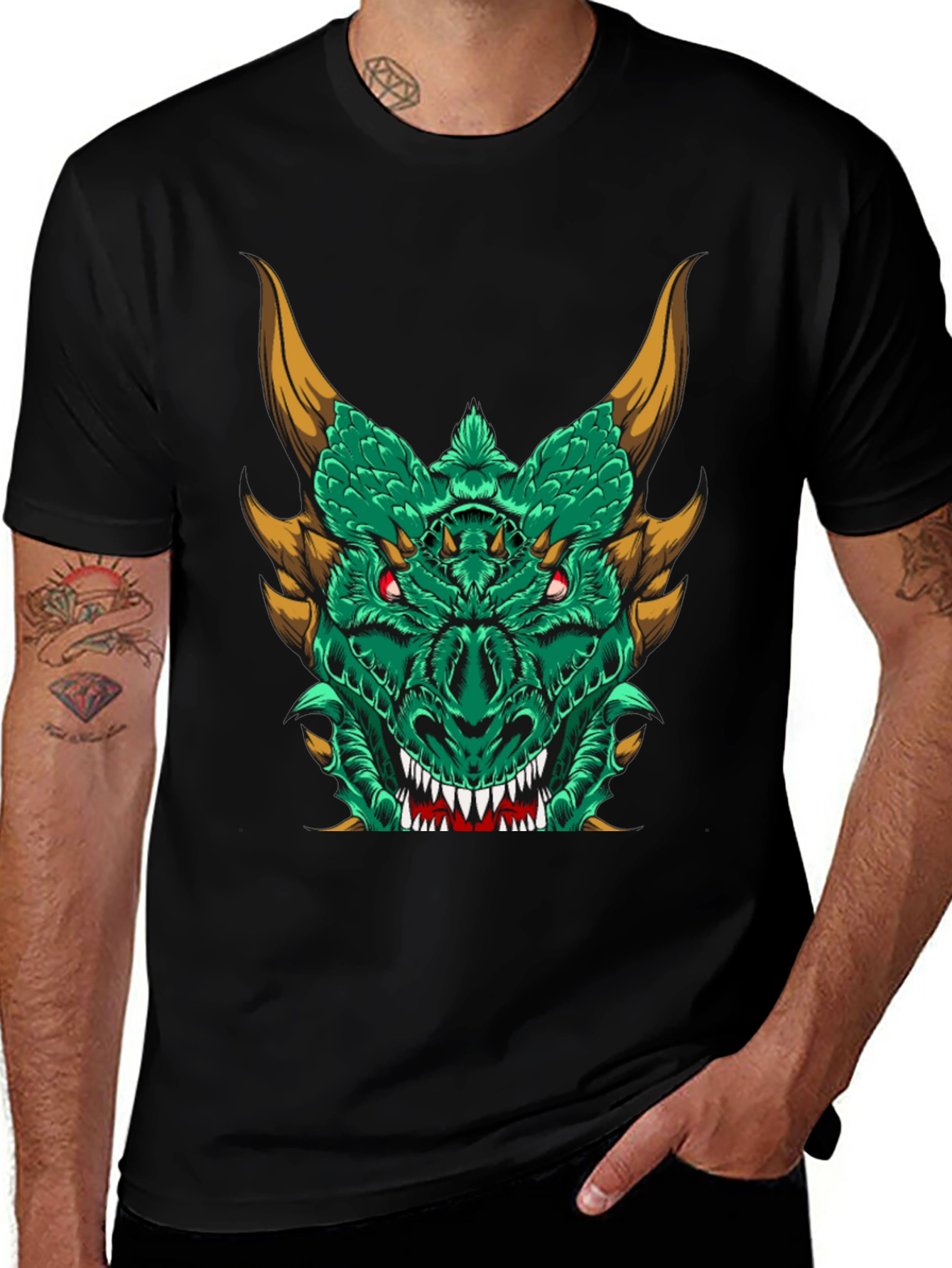 Dragon Graphic Tee - Mens Black T-Shirt