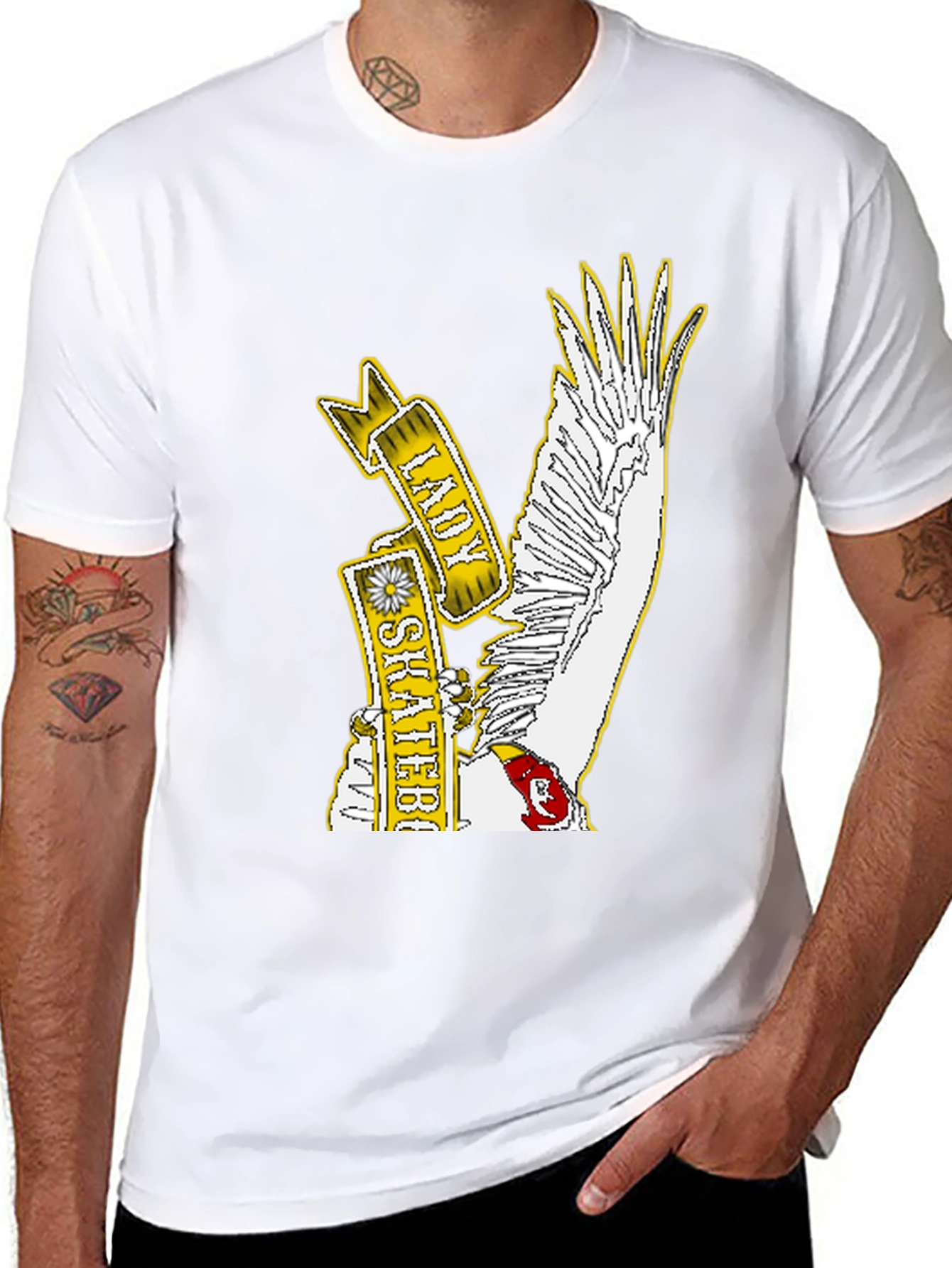 Lady Skateboarder Graphic Tee - Black