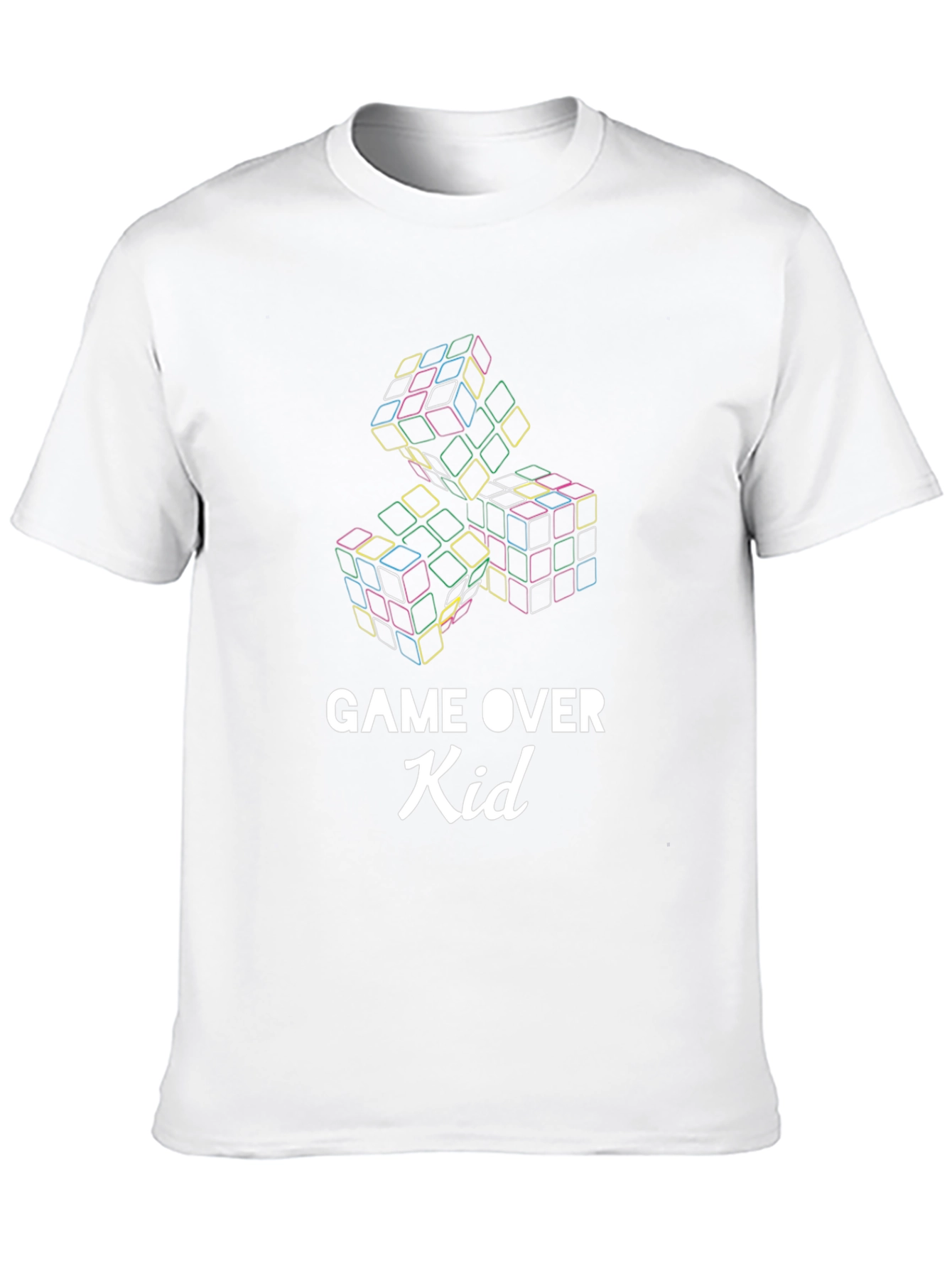 Game Over Kid Rubiks Cube Graphic Tee