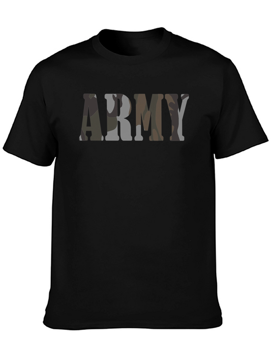 Army Camo Print Graphic Tee - Military Inspired