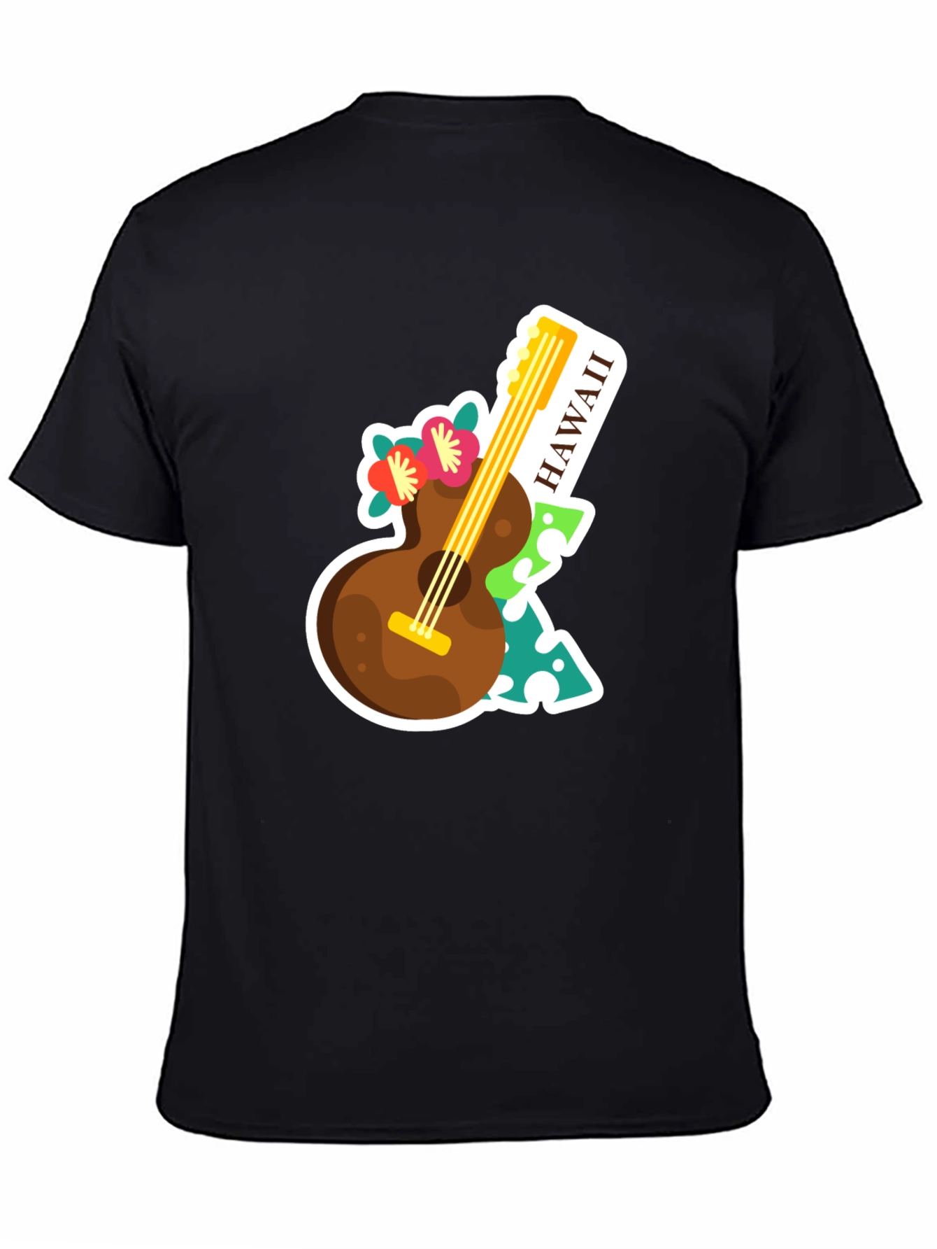Hawaii Guitar Graphic Tee - Tropical Vacation Vibes!