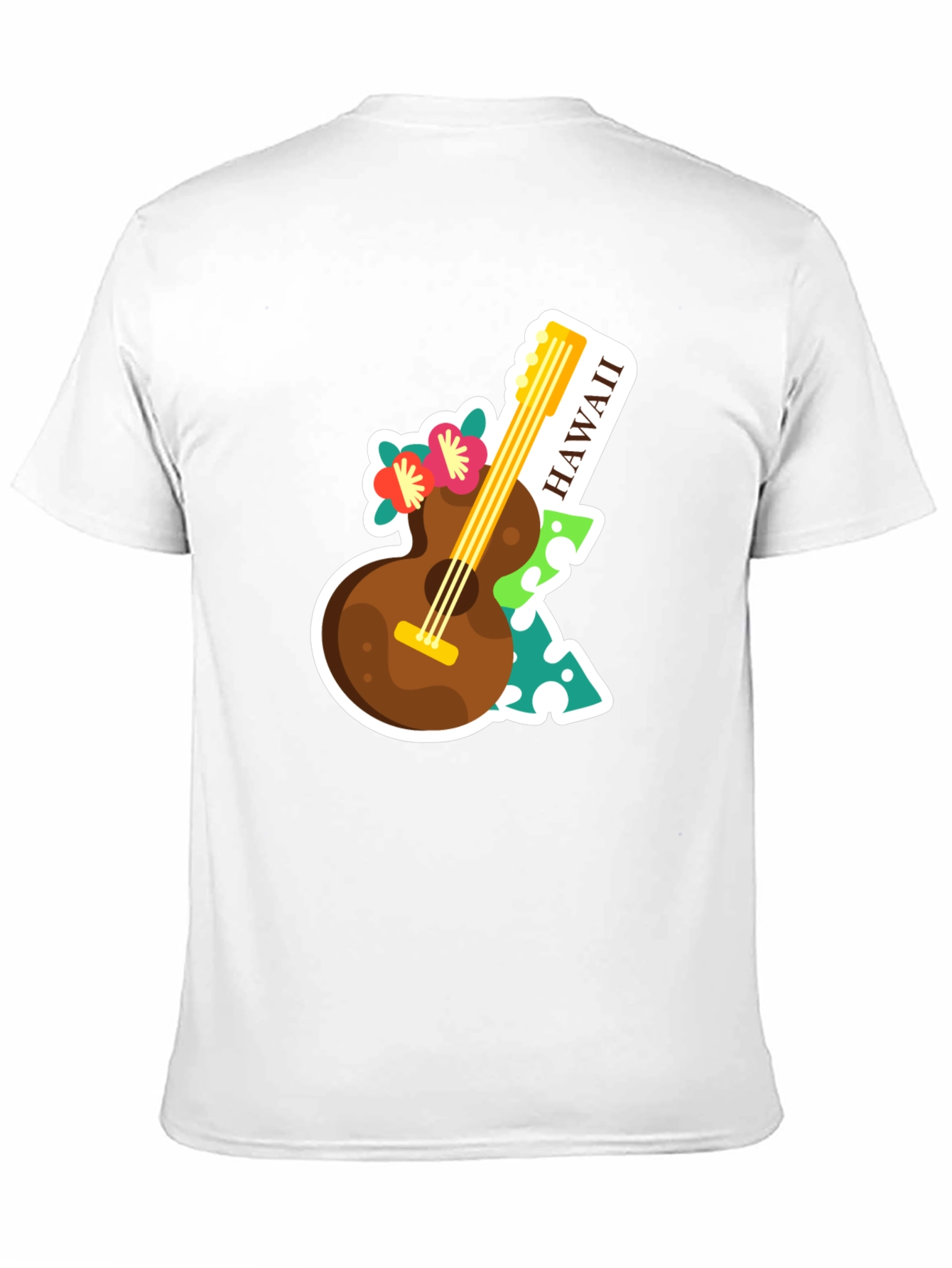 Hawaii Guitar Graphic Tee - Tropical Vacation Vibes!