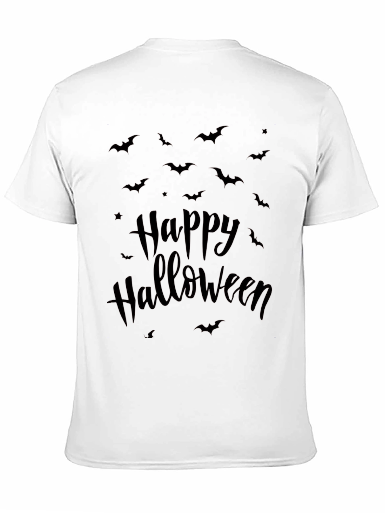 Happy Halloween Bat Print T-Shirt
