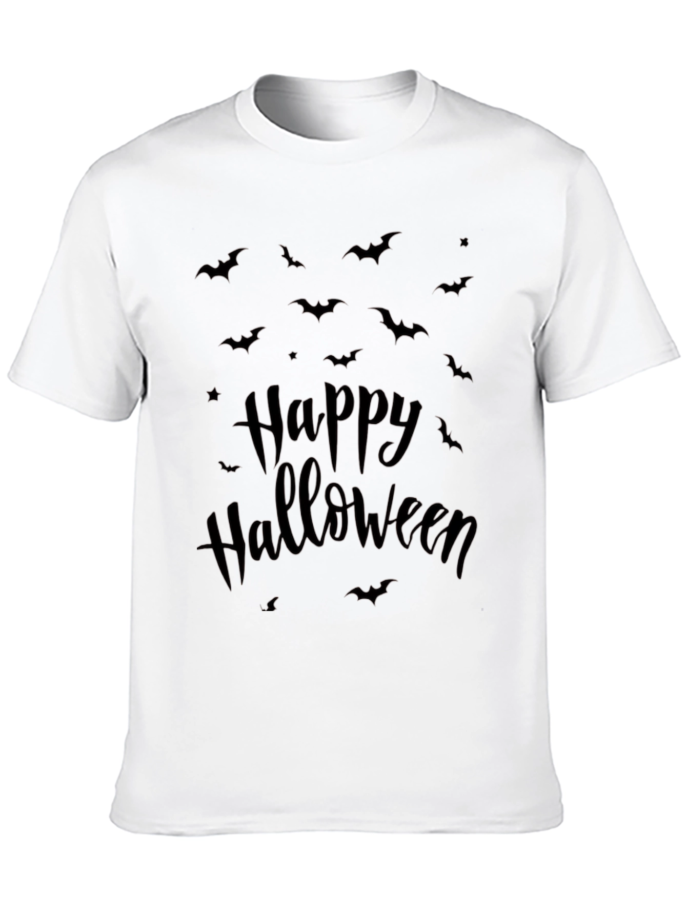 Happy Halloween Bat Print T-Shirt