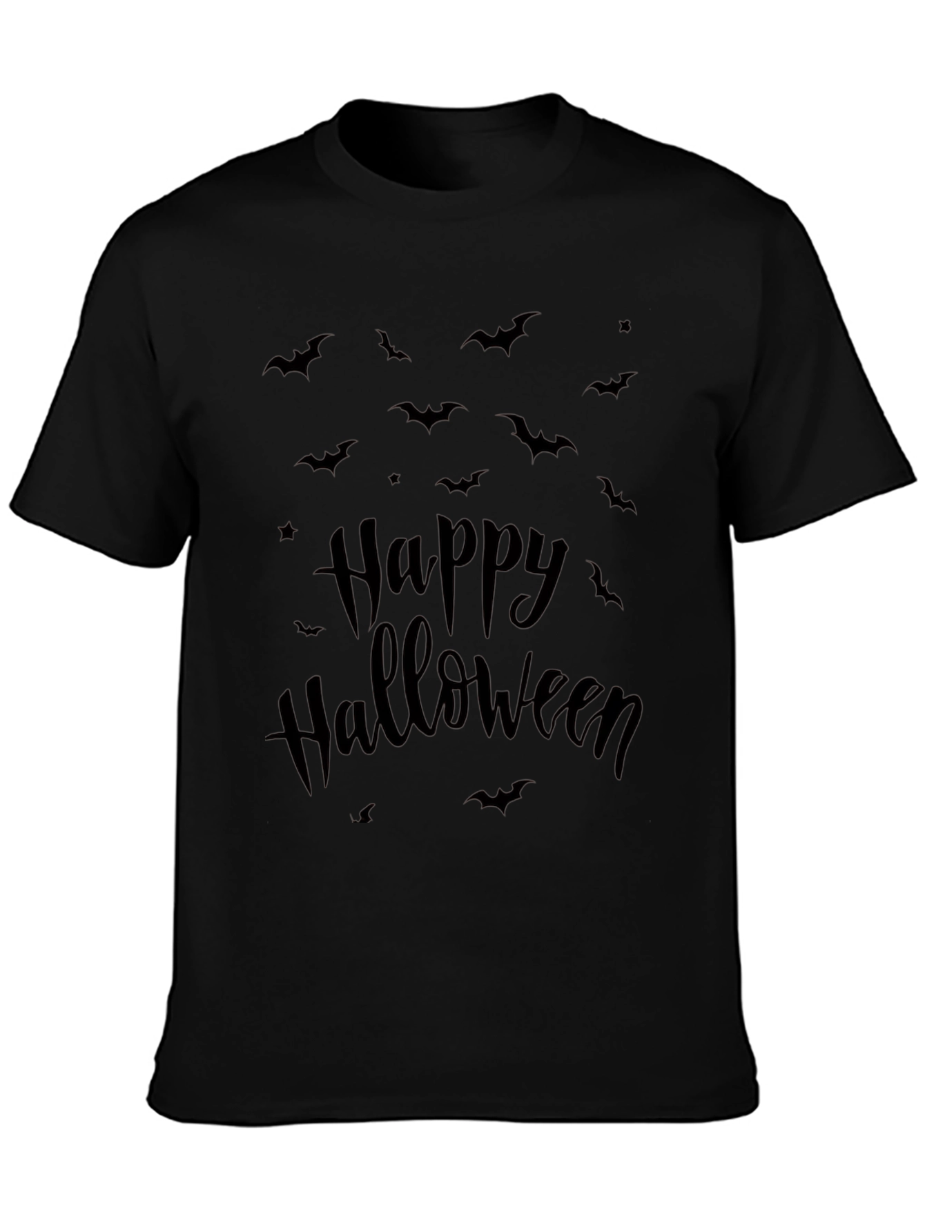 Happy Halloween Bat Print T-Shirt