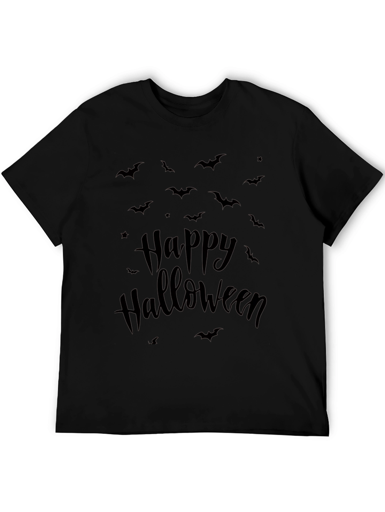 Happy Halloween Bat Print T-Shirt