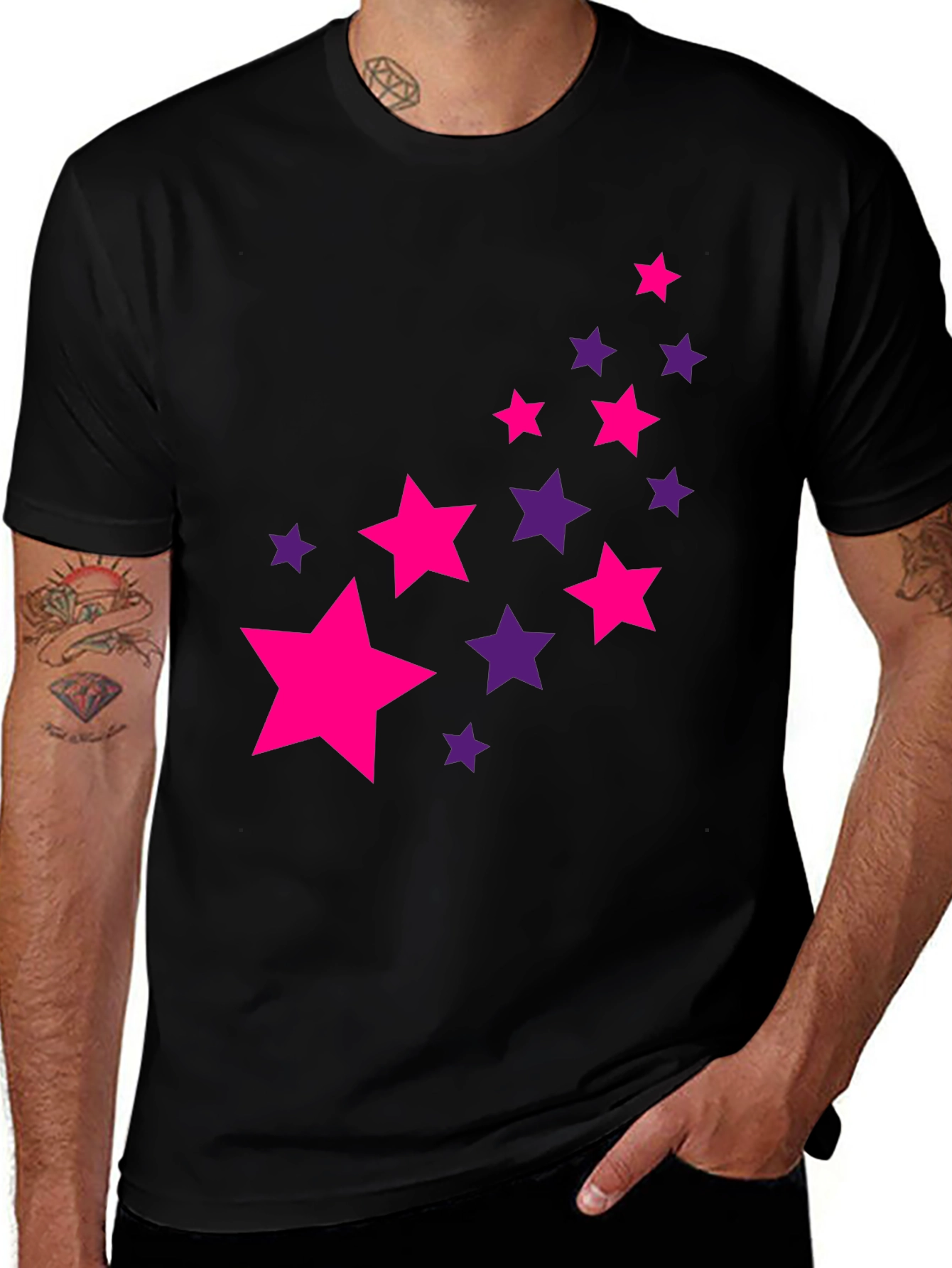 Stylish Starry Black Tee