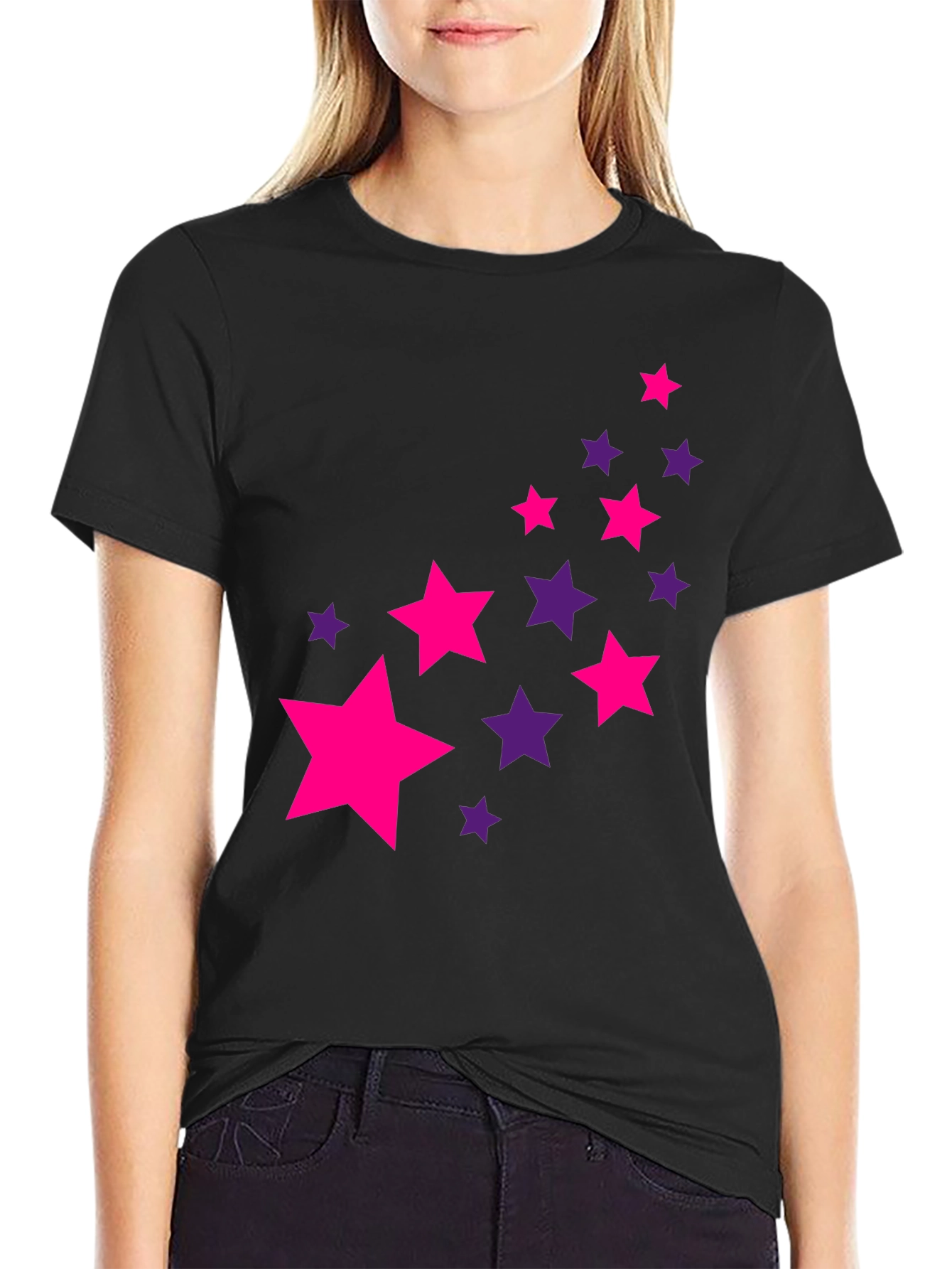 Stylish Starry Black Tee