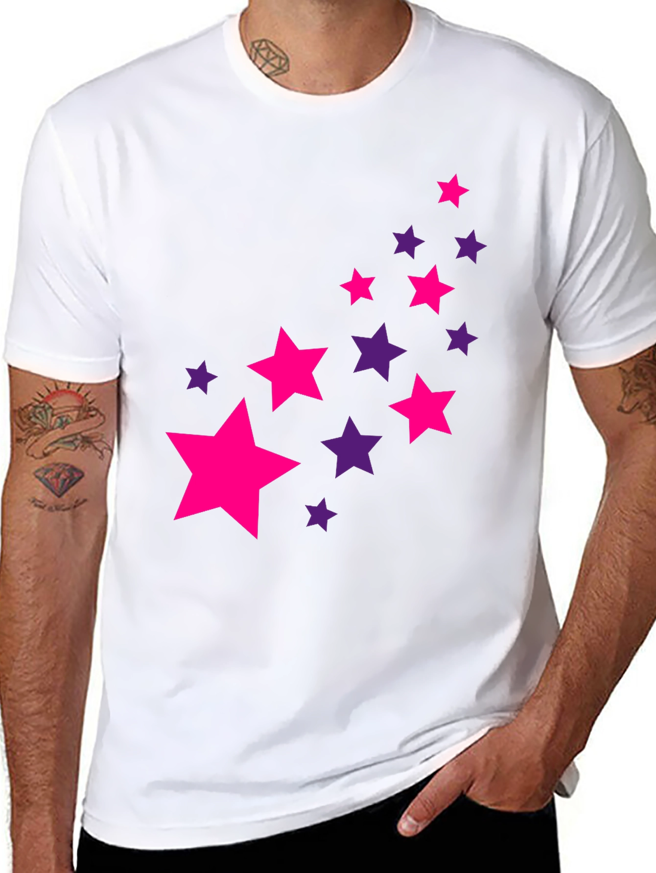 Stylish Starry Black Tee