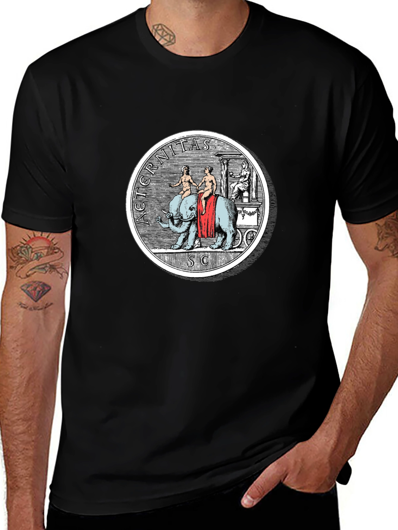 AETERNITAS SC Elephant Tee - Black Graphic T-Shirt
