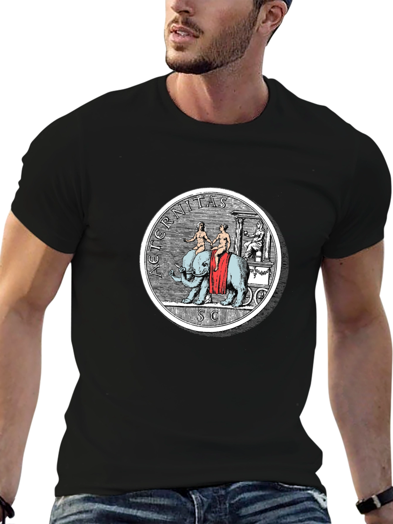 AETERNITAS SC Elephant Tee - Black Graphic T-Shirt