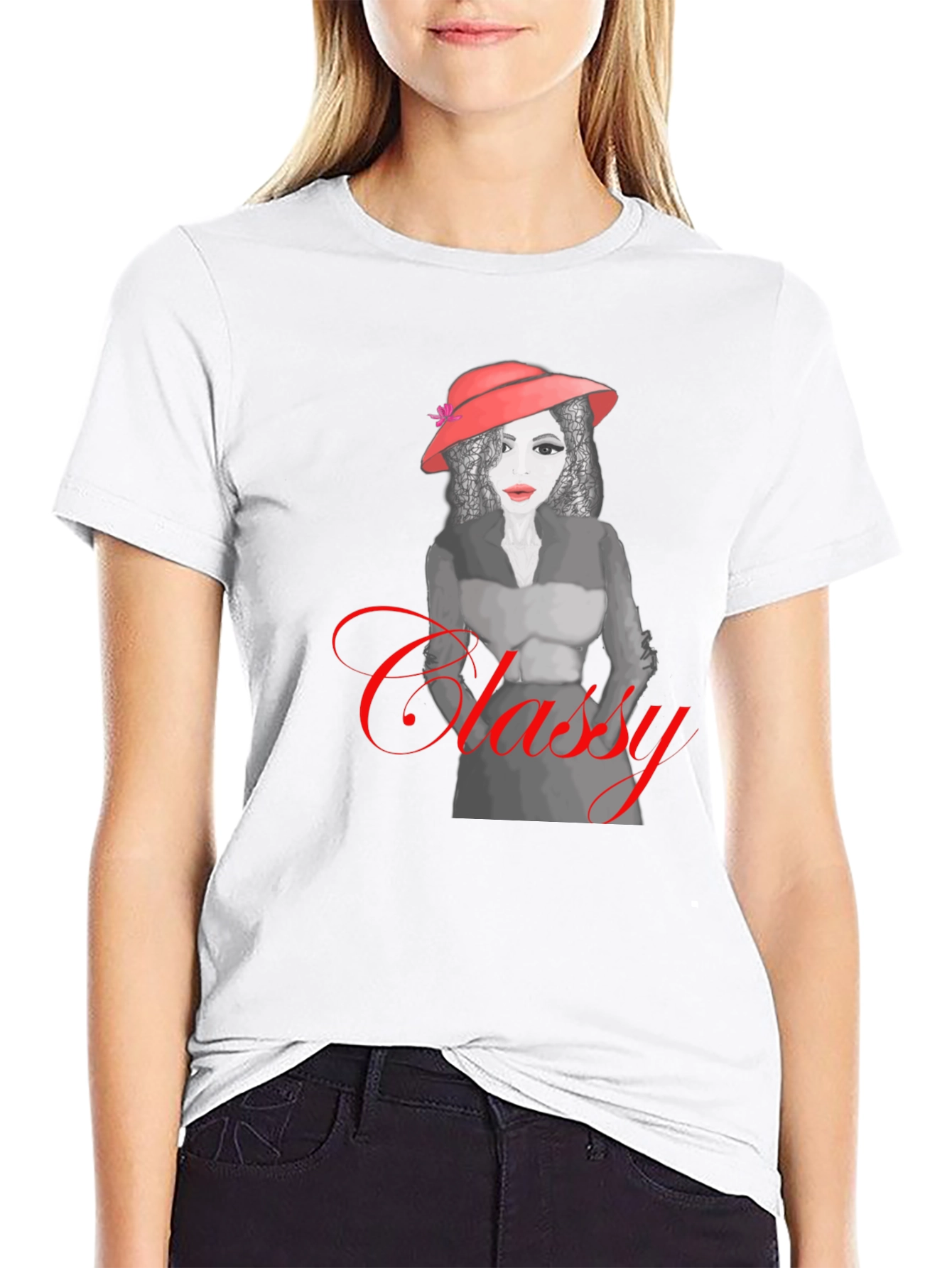 Classy Woman Graphic T-Shirt - Modern Style