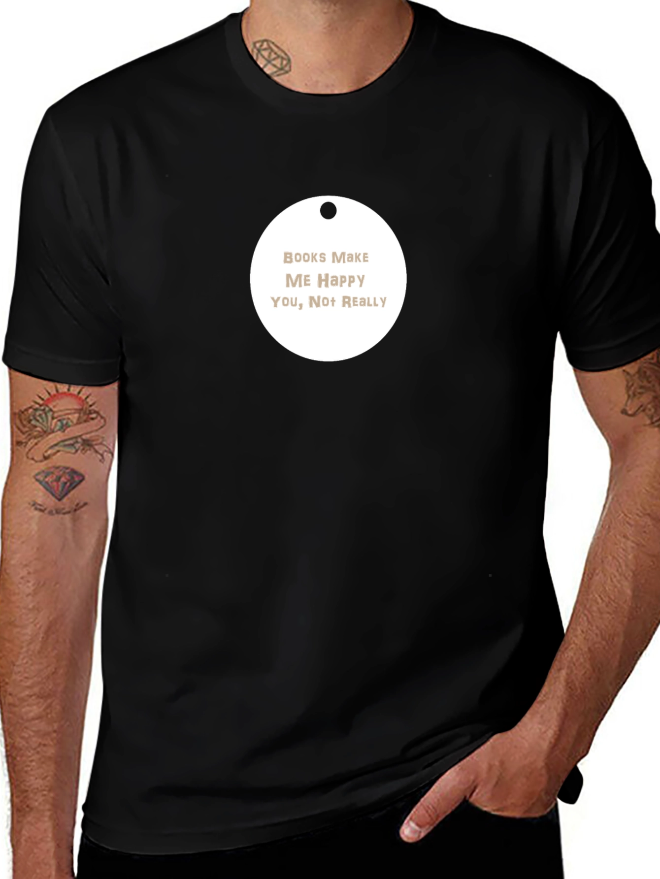 Books Make Me Happy Black T-Shirt