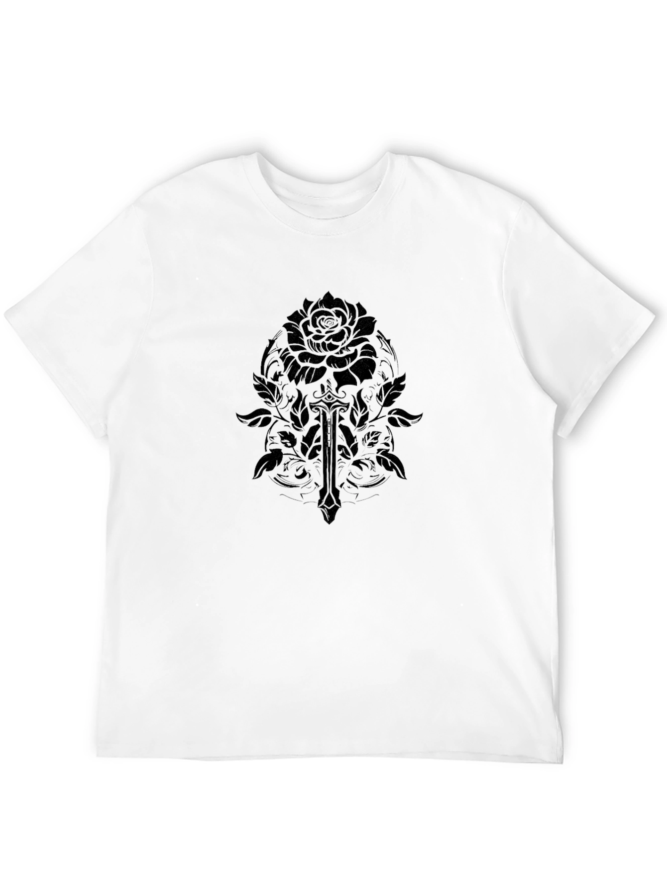 Rose & Sword Graphic Black T-Shirt