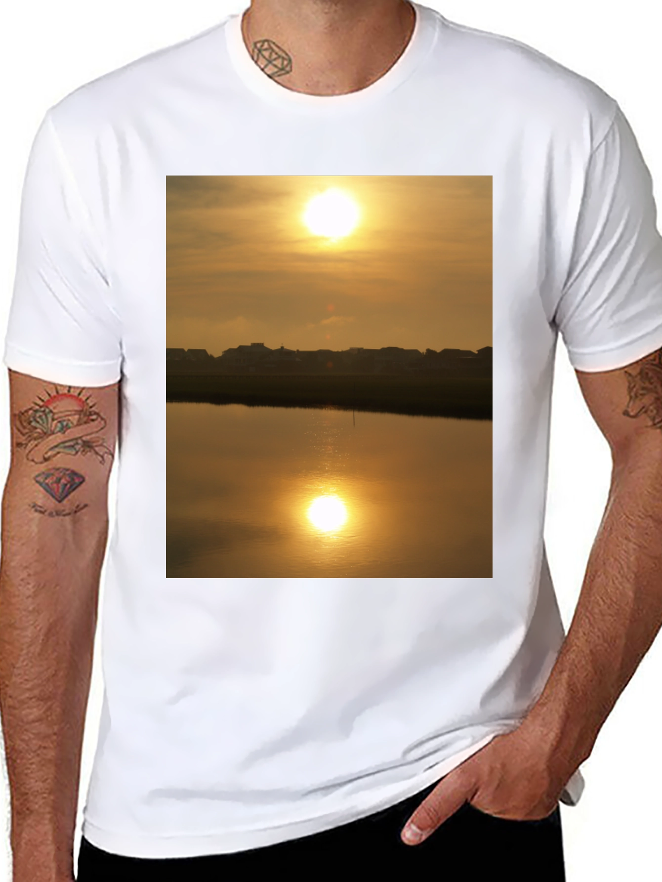 Sunset Lake Reflection Graphic Tee