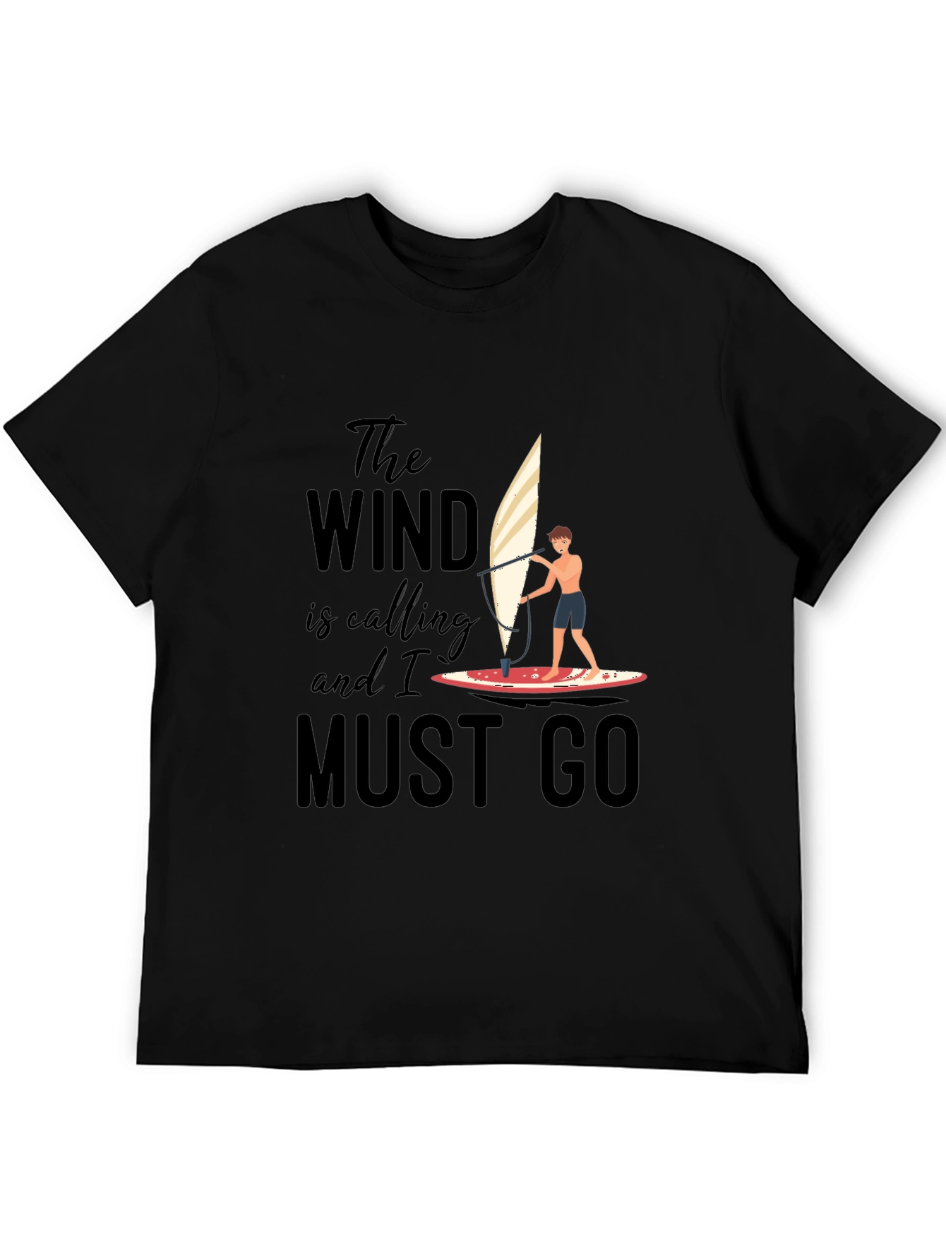 Wind Calling T-Shirt: Surfing Adventure Tee