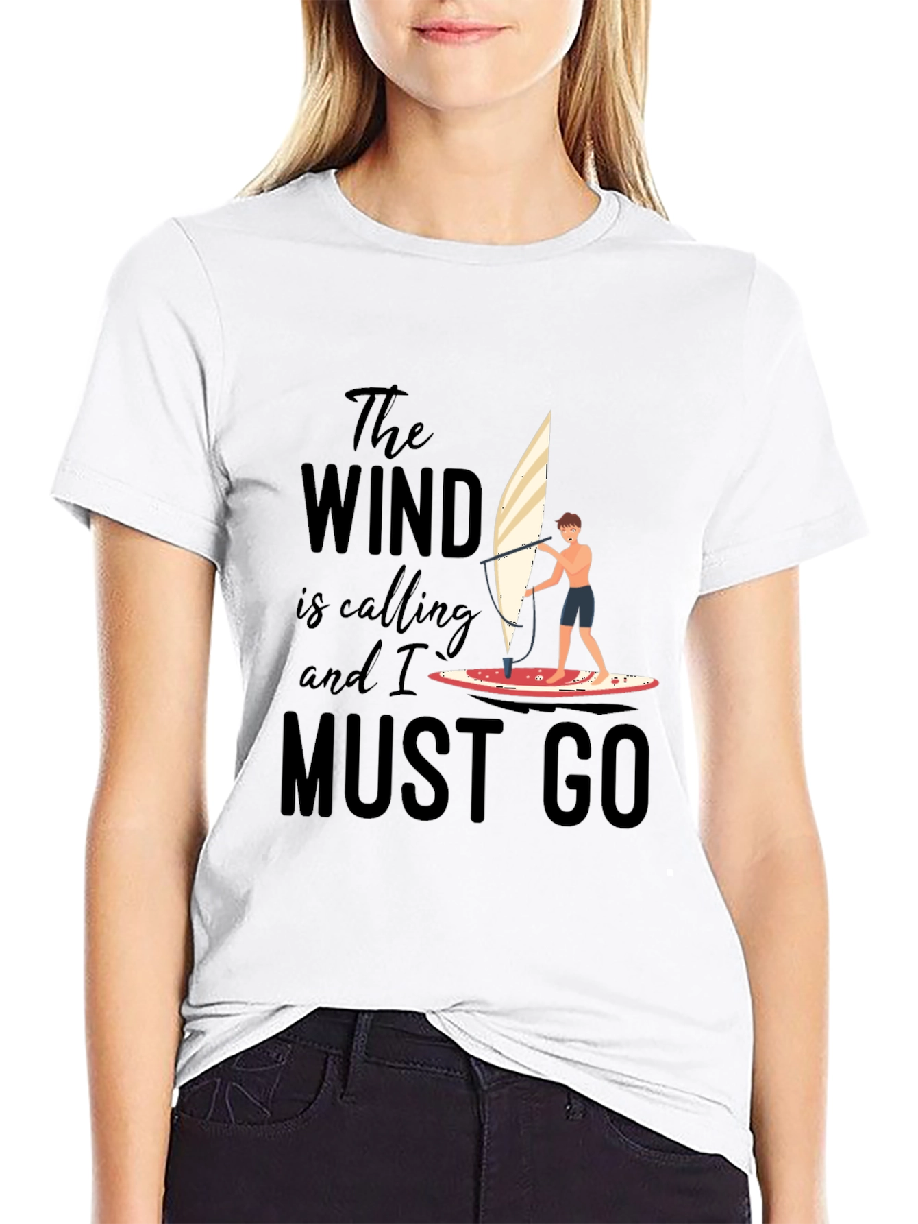 Wind Calling T-Shirt: Surfing Adventure Tee