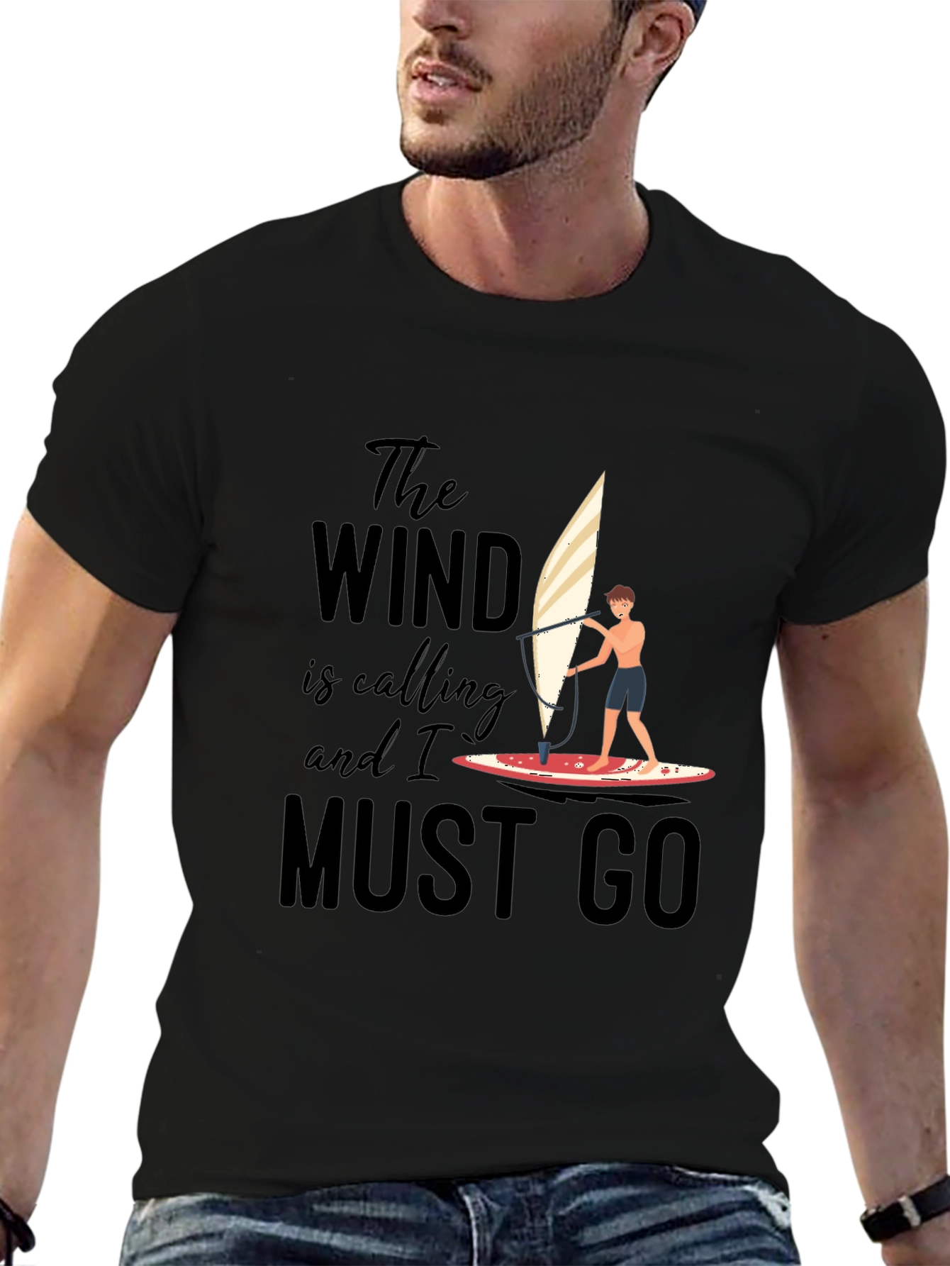 Wind Calling T-Shirt: Surfing Adventure Tee