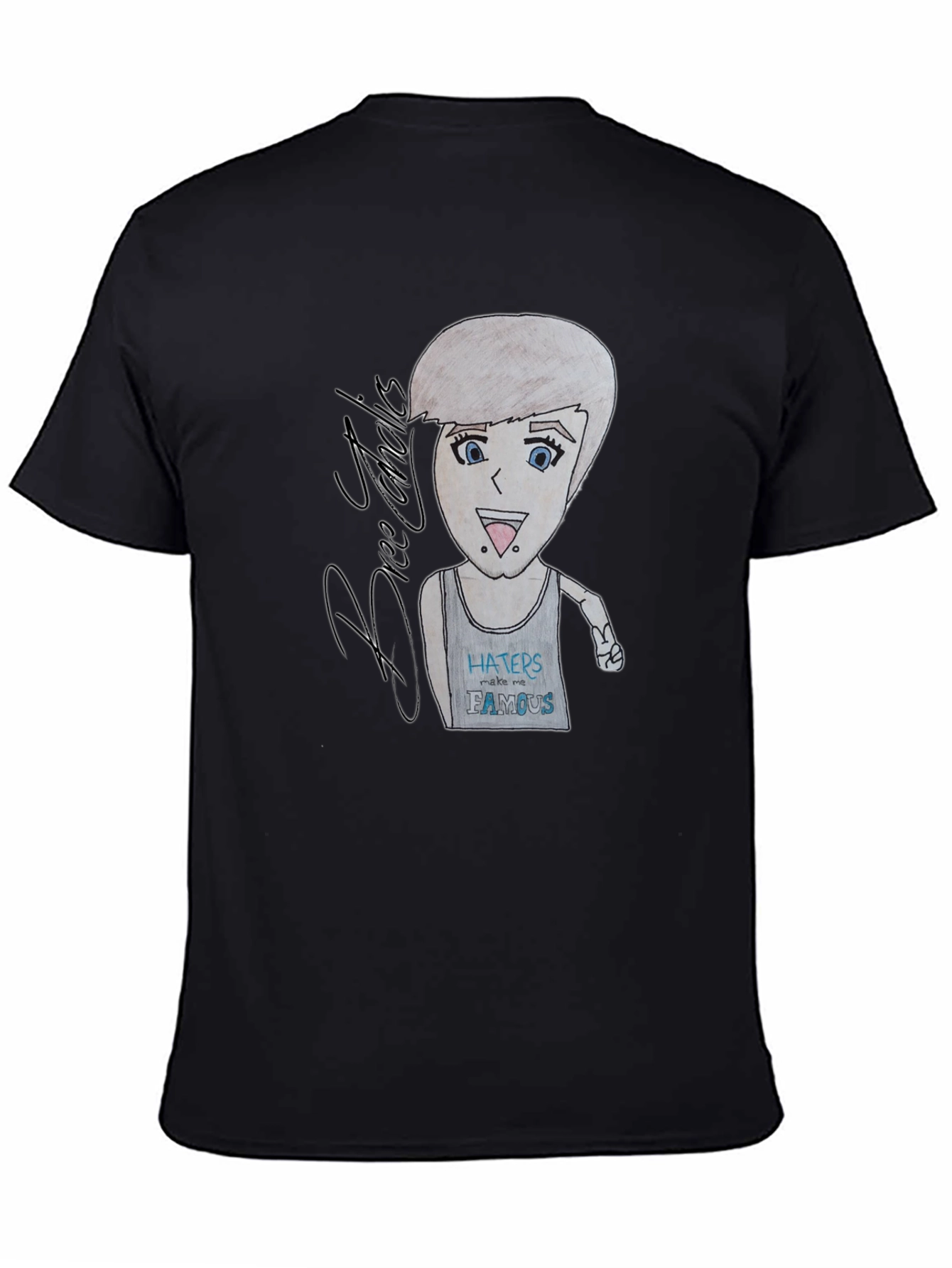 Cartoon Character Graphic Print Black T-Shirt