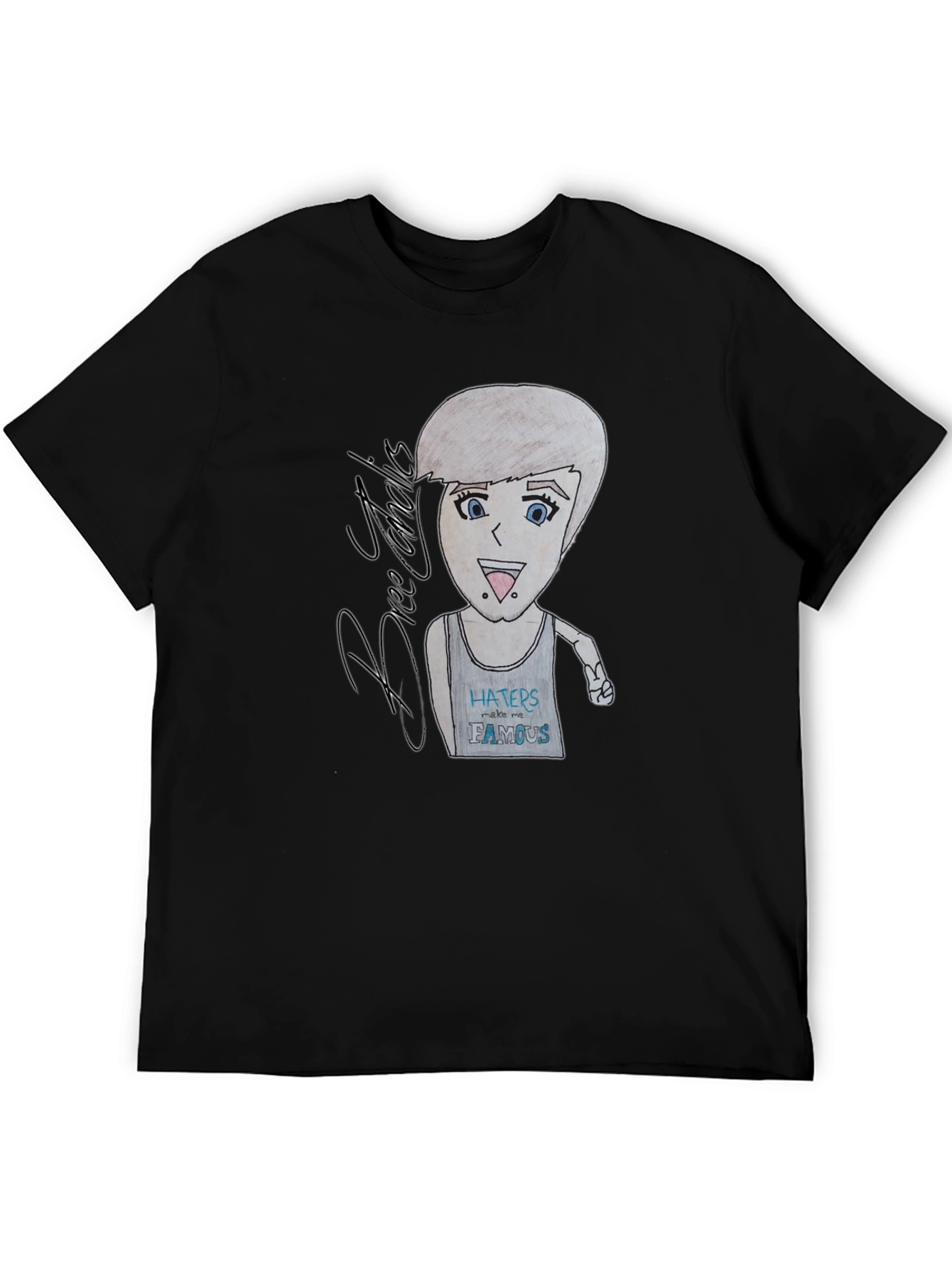 Cartoon Character Graphic Print Black T-Shirt