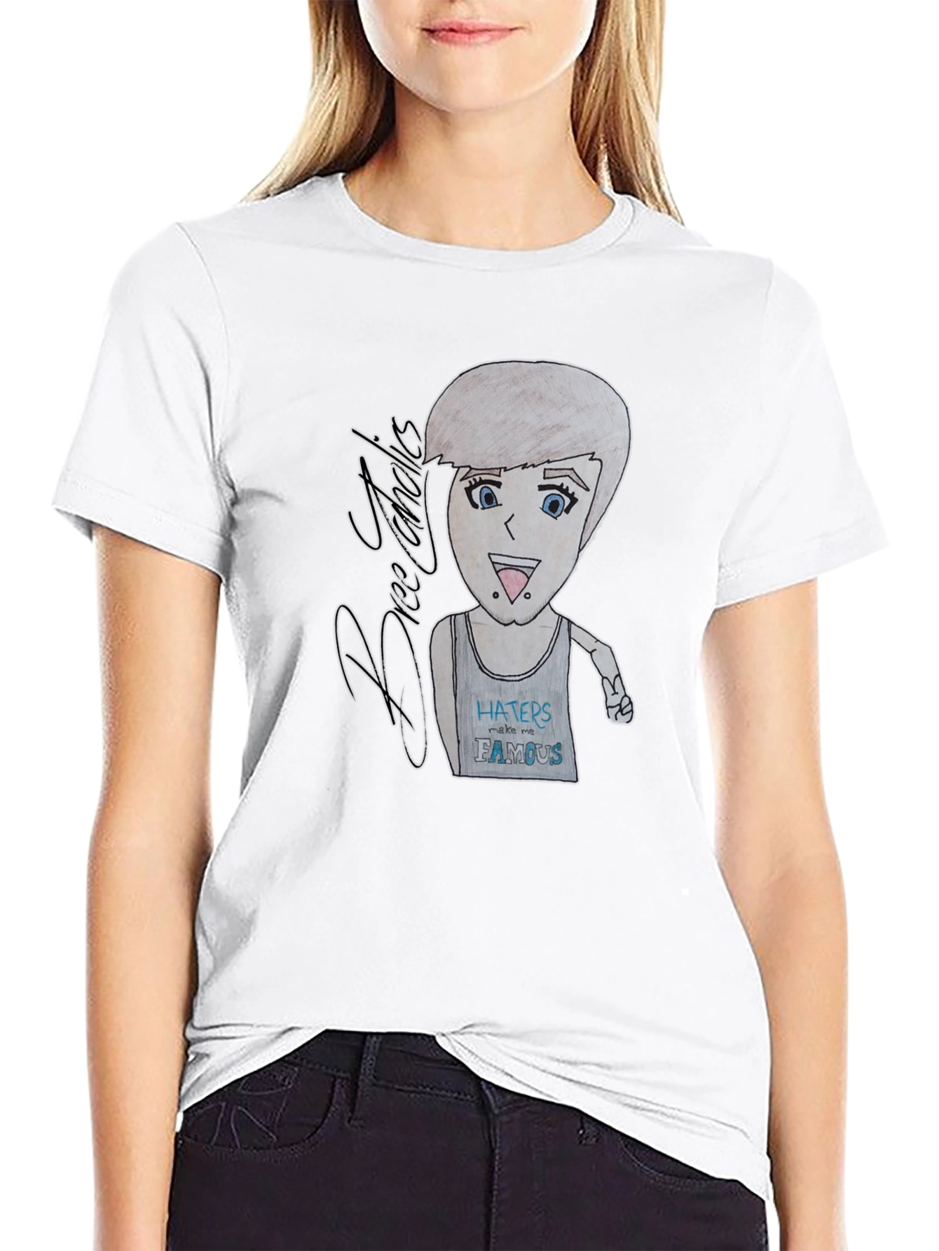 Cartoon Character Graphic Print Black T-Shirt