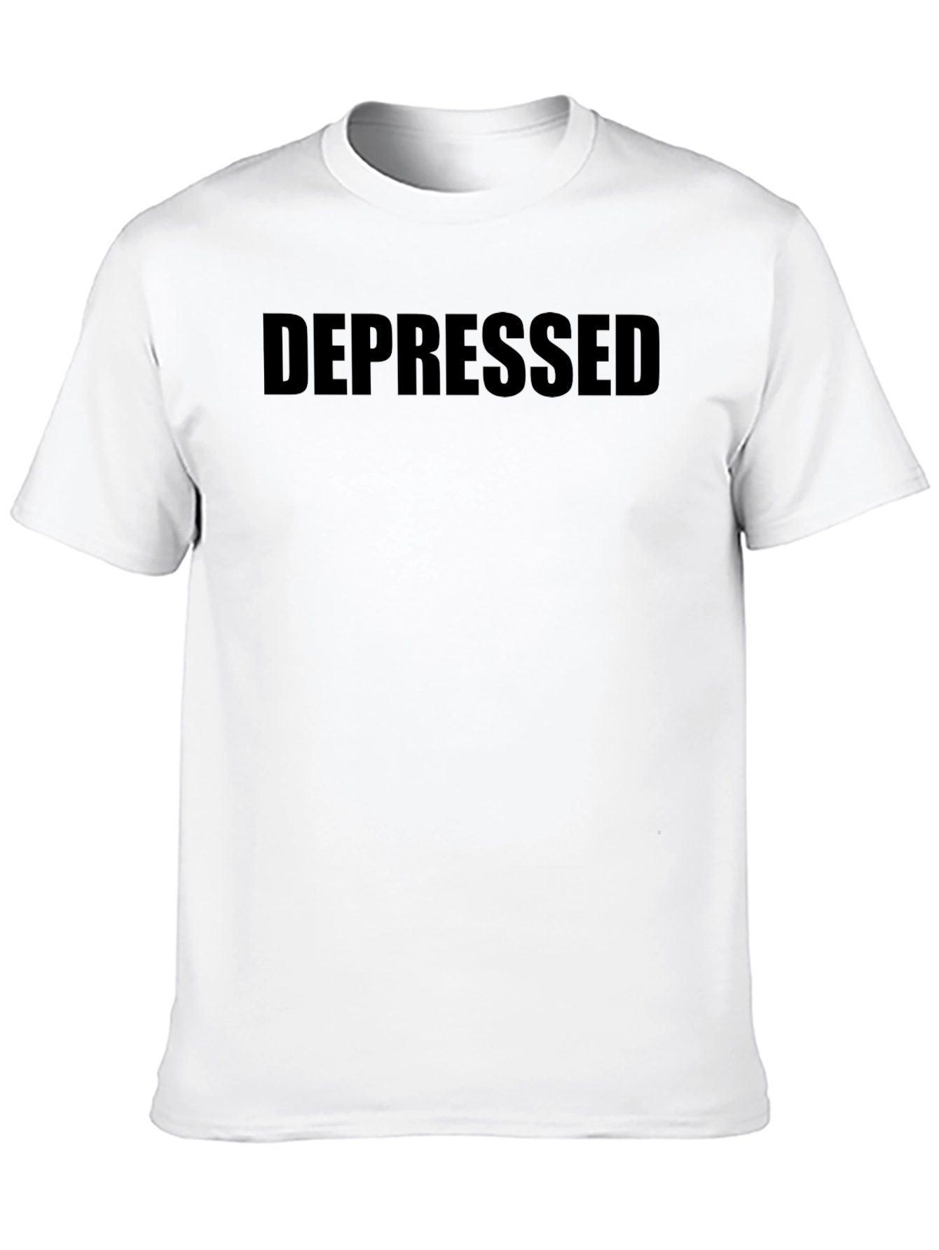 Depressed Black Crew Neck T-Shirt