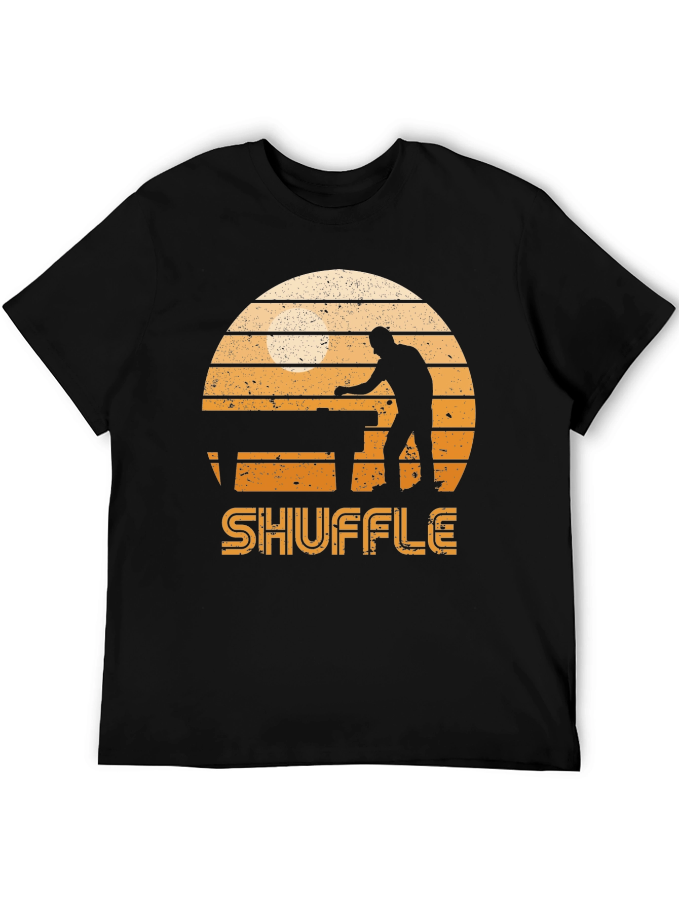 Shuffleboard Graphic Tee - Retro Sunset Design