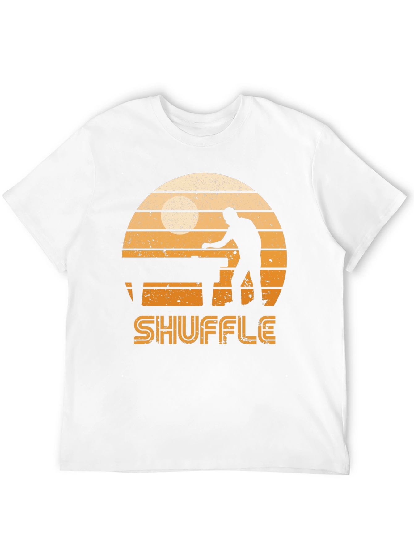 Shuffleboard Graphic Tee - Retro Sunset Design