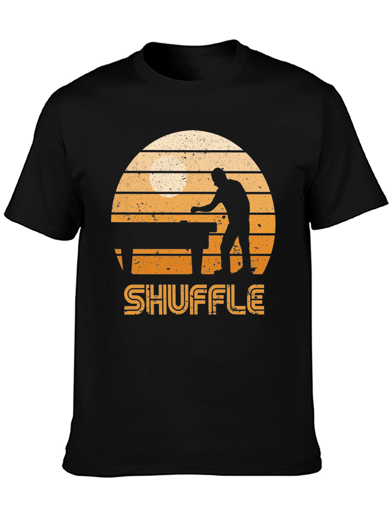Shuffleboard Graphic Tee - Retro Sunset Design