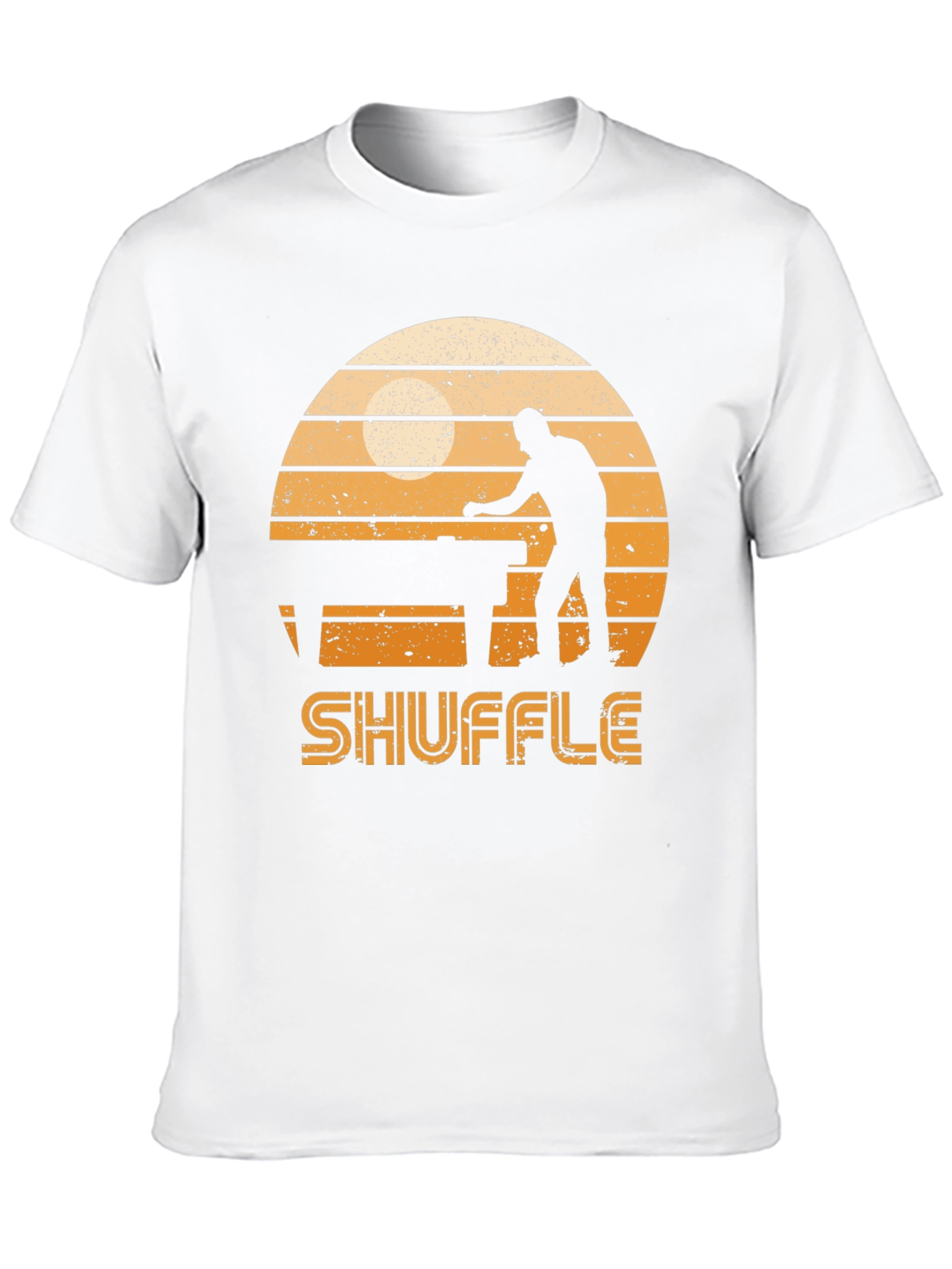 Shuffleboard Graphic Tee - Retro Sunset Design