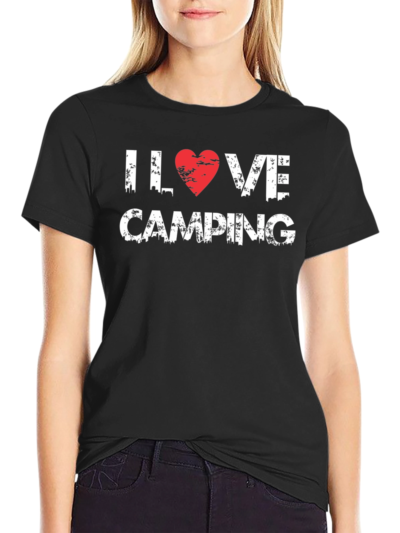 I Love Camping Graphic Tee - Black