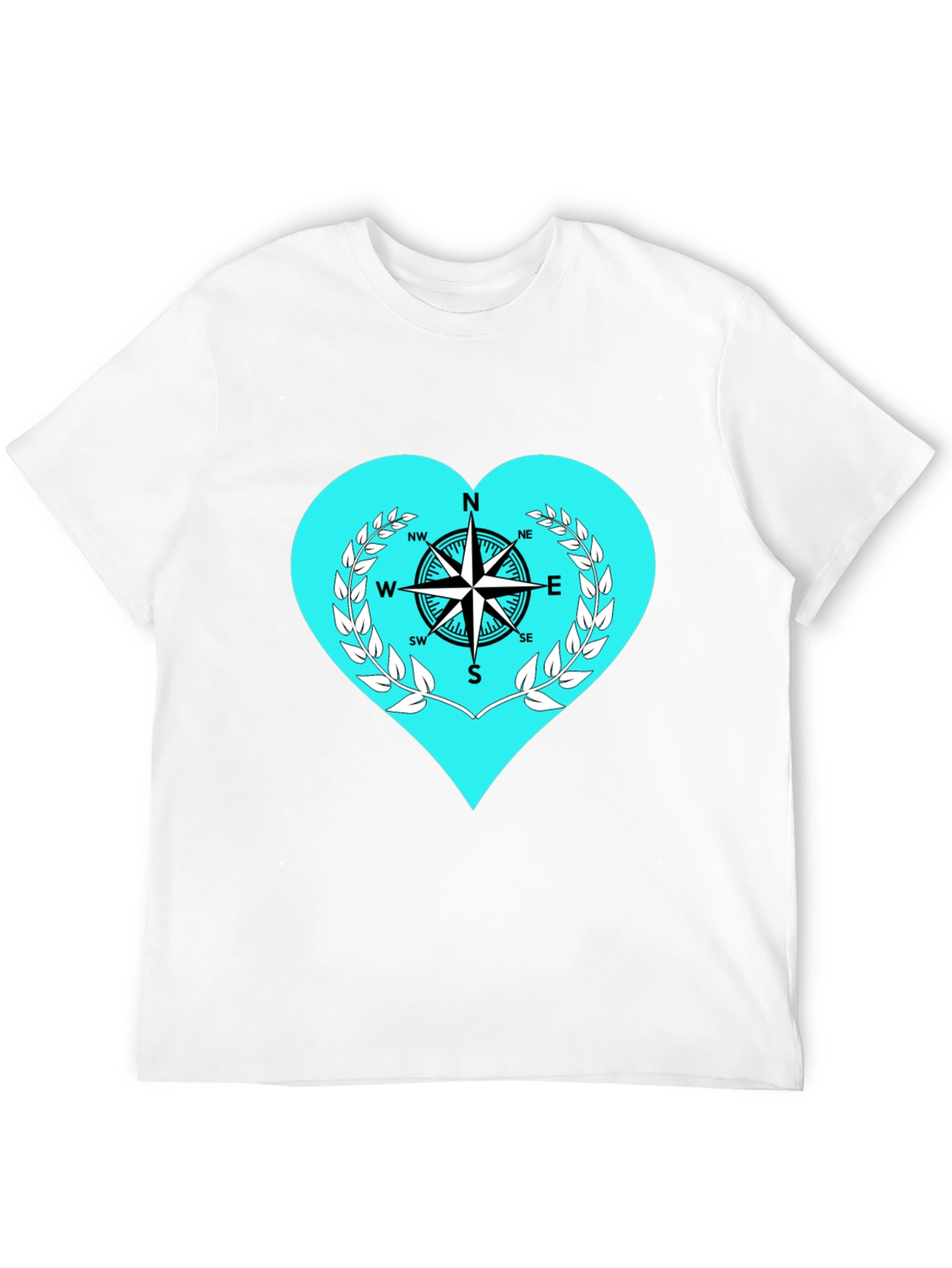 Compass Heart Graphic Tee - Stylish Black T-Shirt