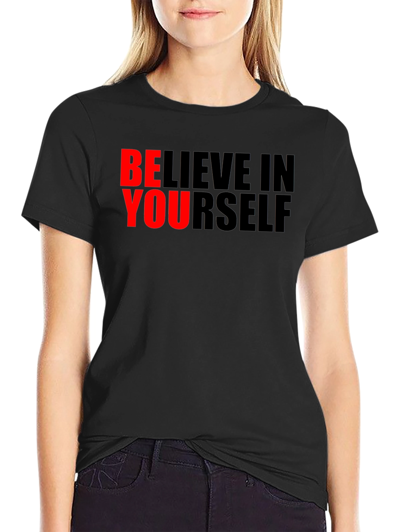 Believe in Yourself Graphic Tee - Black