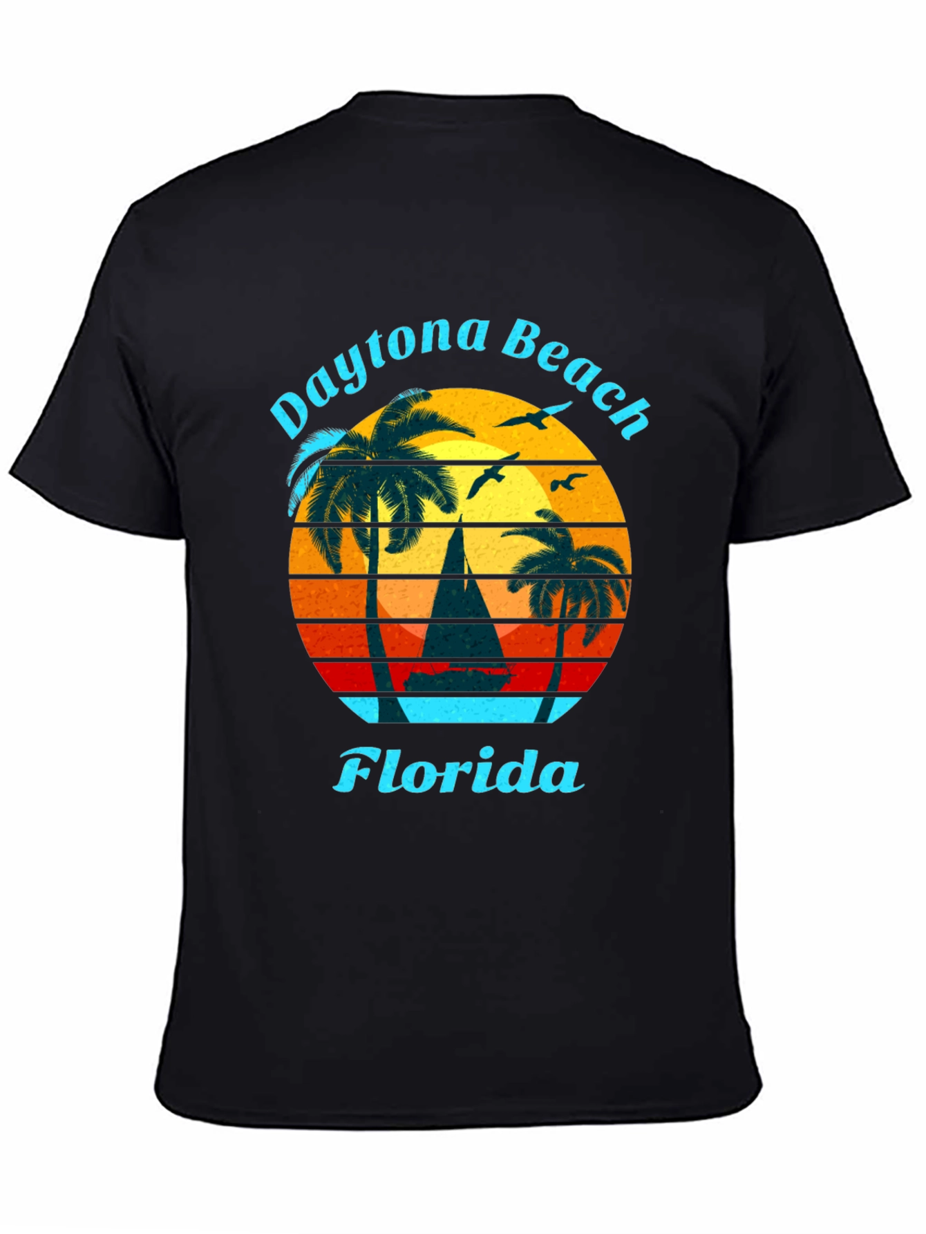 Daytona Beach Florida T-Shirt Retro Sunset Sailboat Tee