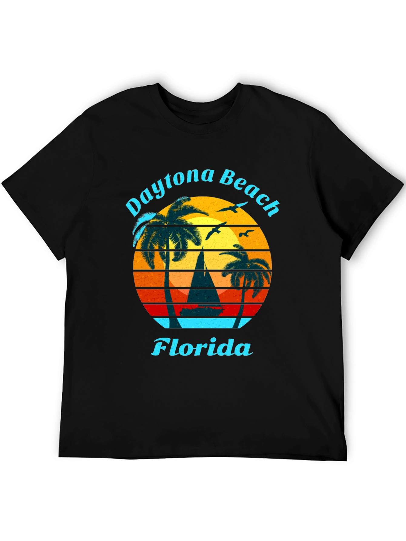 Daytona Beach Florida T-Shirt Retro Sunset Sailboat Tee